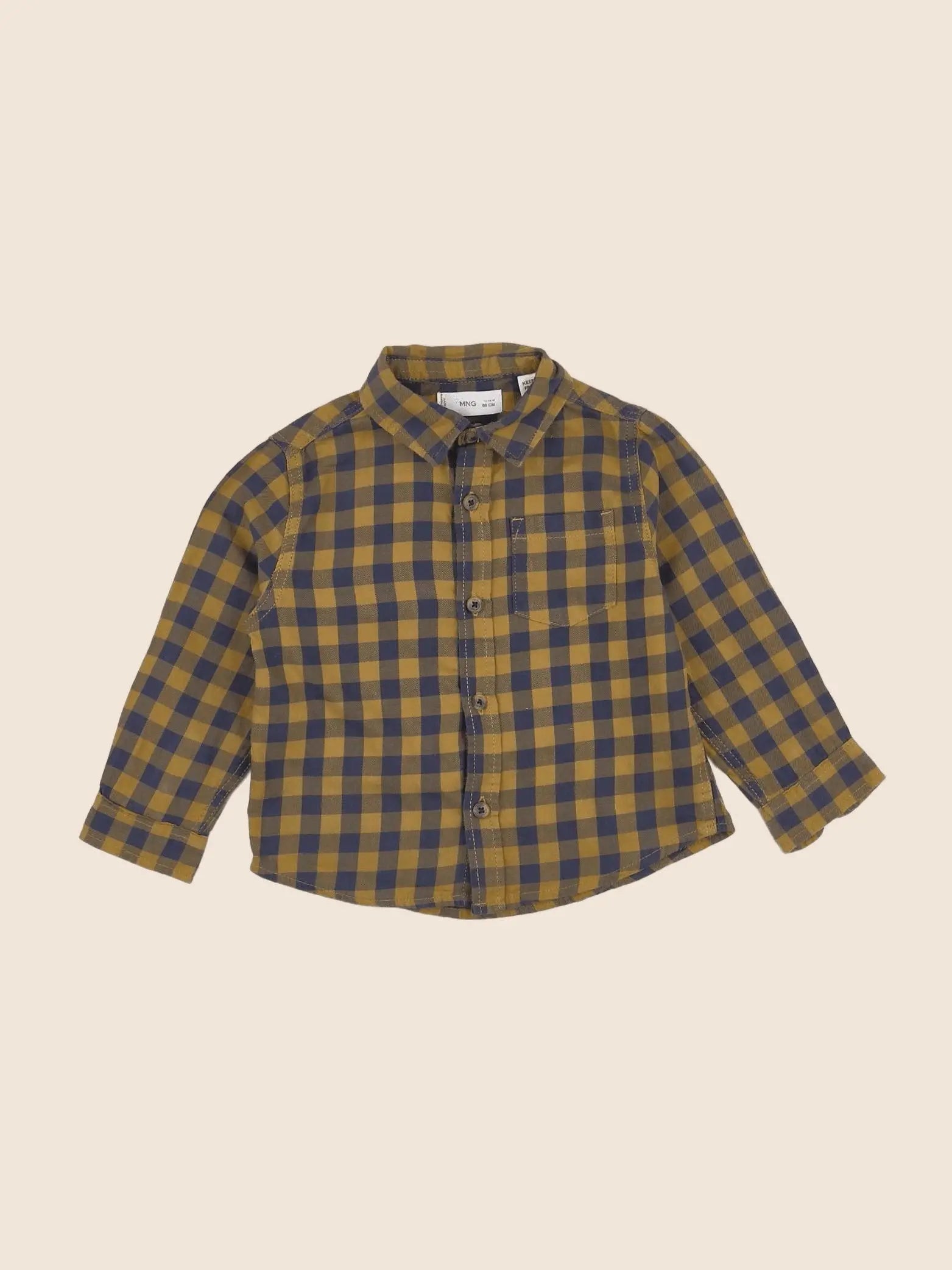 Mango - chemise jaune, bleu - 12/18 mois