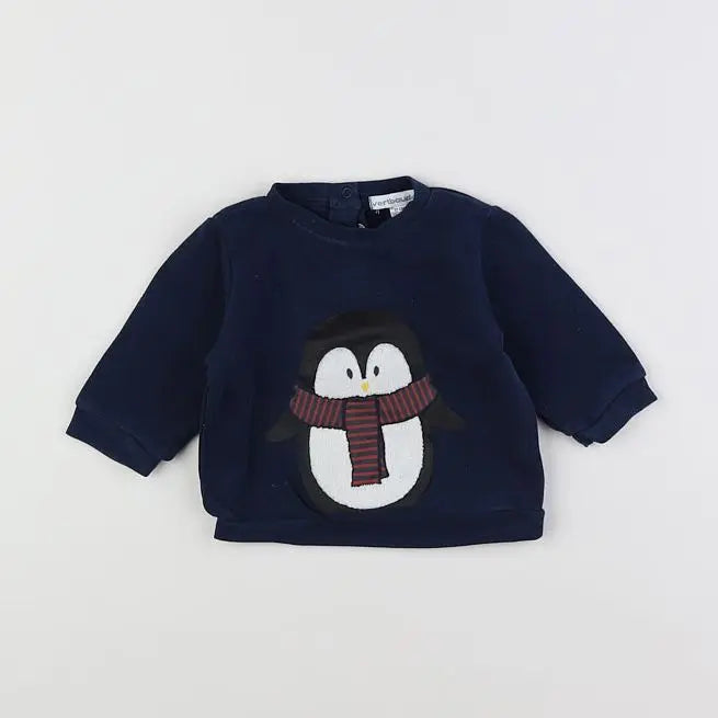 Vertbaudet - sweat bleu - 6 mois