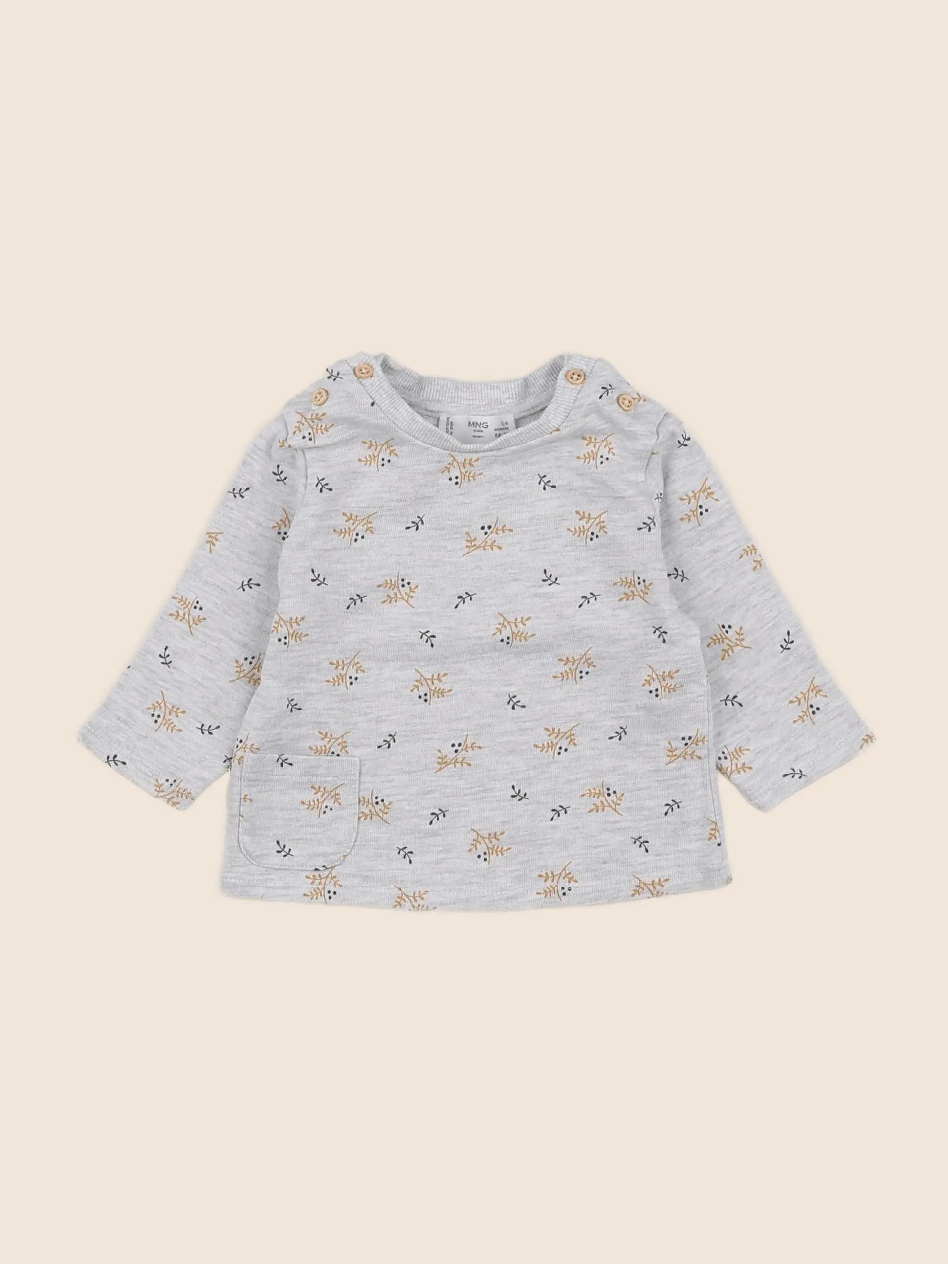 Mango - sweat gris - 3/6 mois