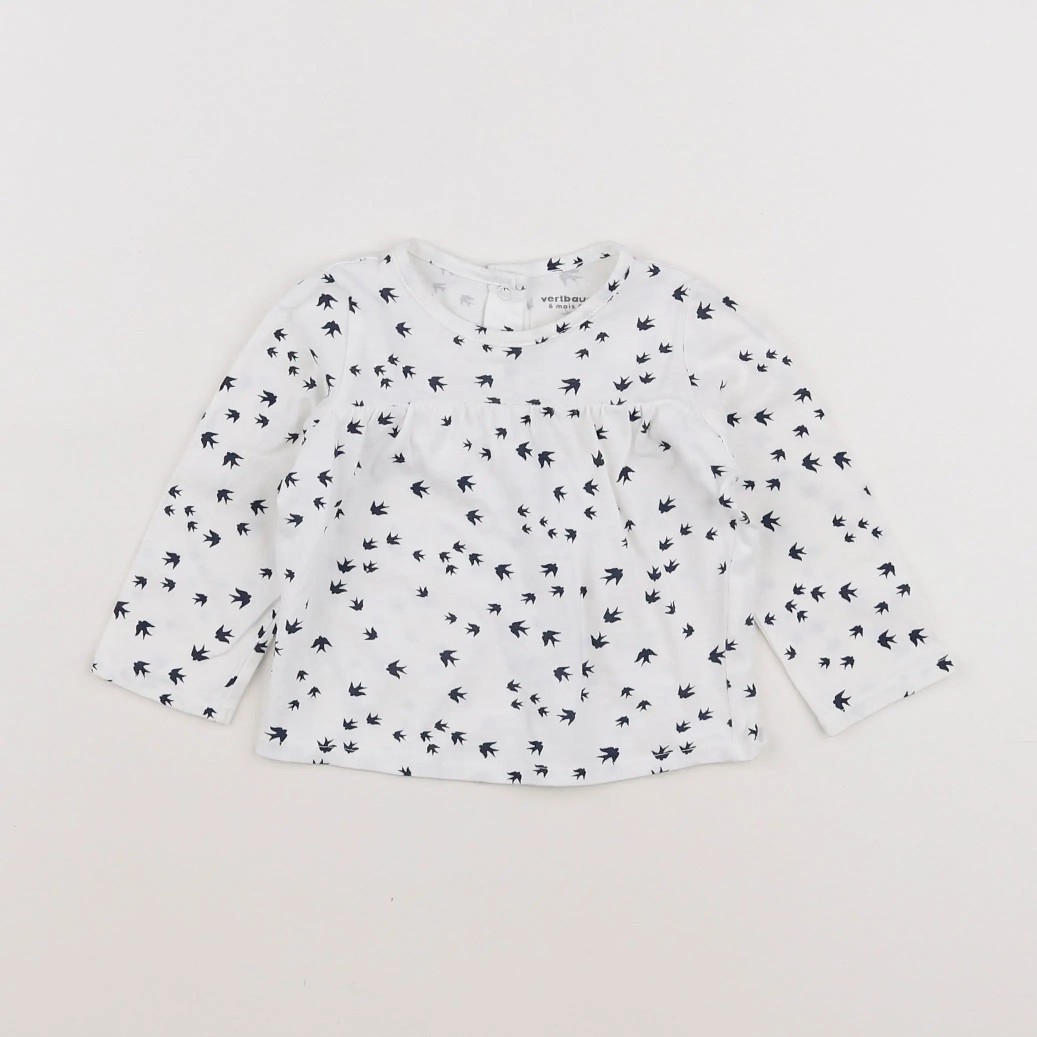 Vertbaudet - tee-shirt blanc - 6 mois