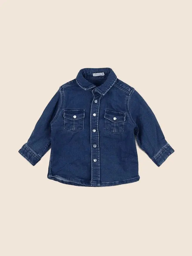 Boutchou - chemise bleu - 6 mois