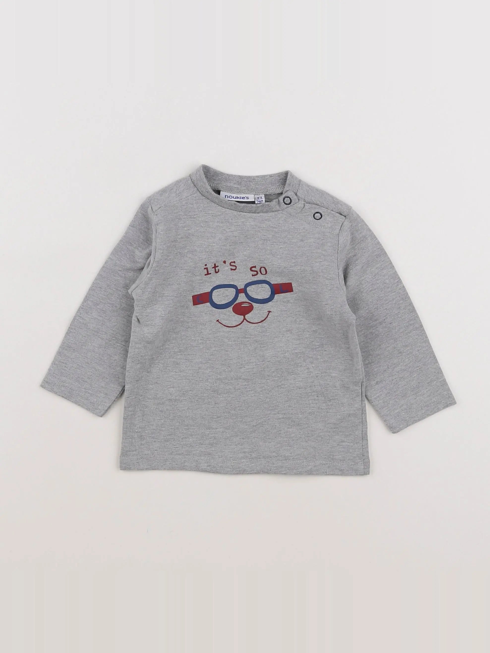 Noukie's - tee-shirt gris - 9 mois