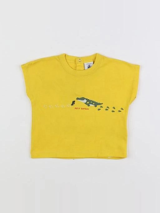 Petit Bateau - tee-shirt jaune - 6 mois