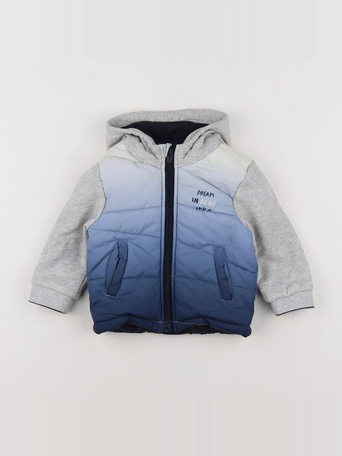 IKKS - veste bleu, gris - 12 mois