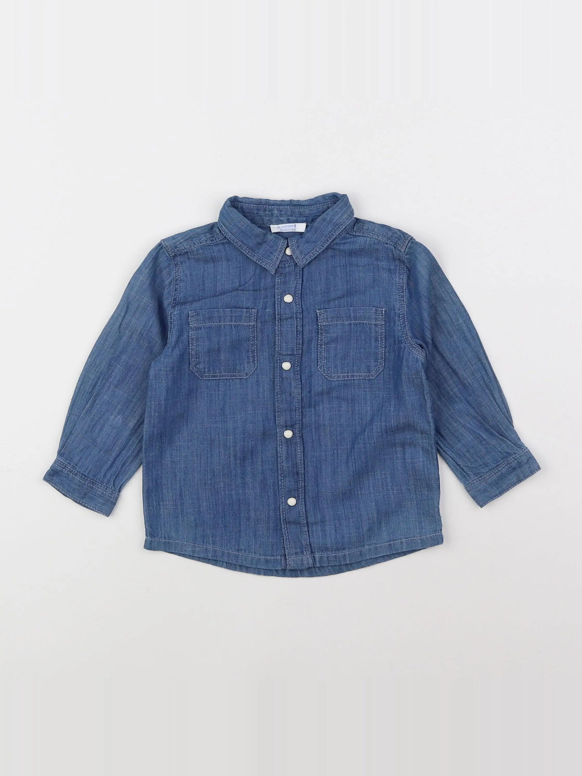 Boutchou - chemise bleu - 12 mois