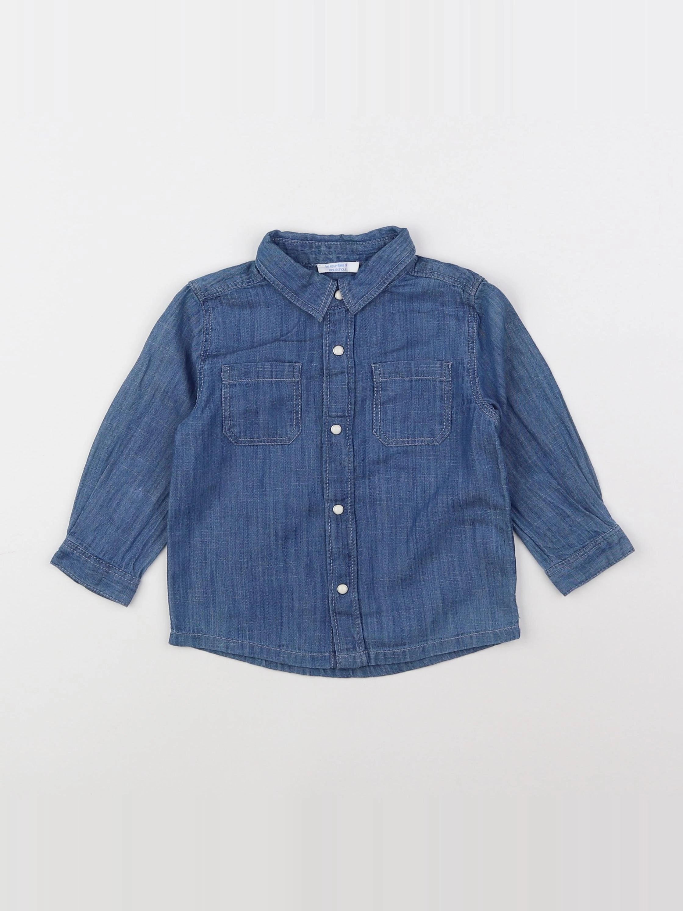Boutchou - chemise bleu - 12 mois