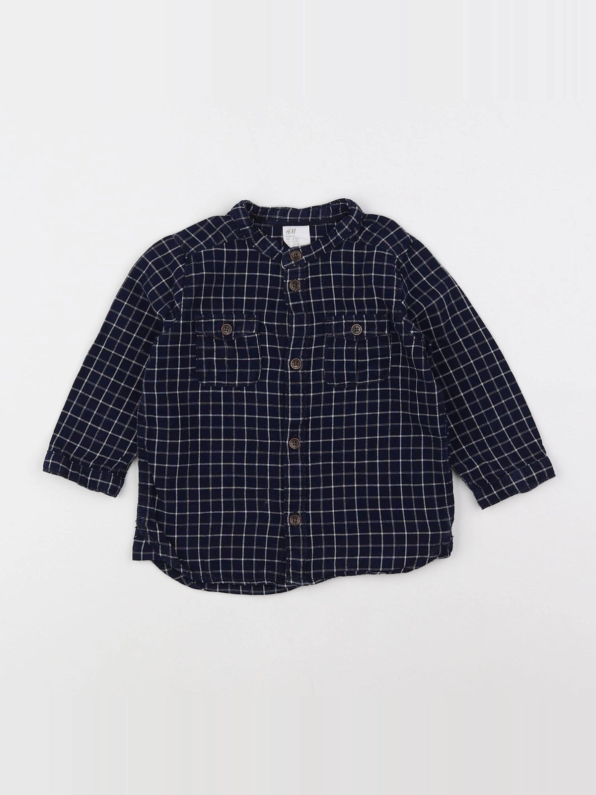 H&M - chemise bleu - 6/9 mois