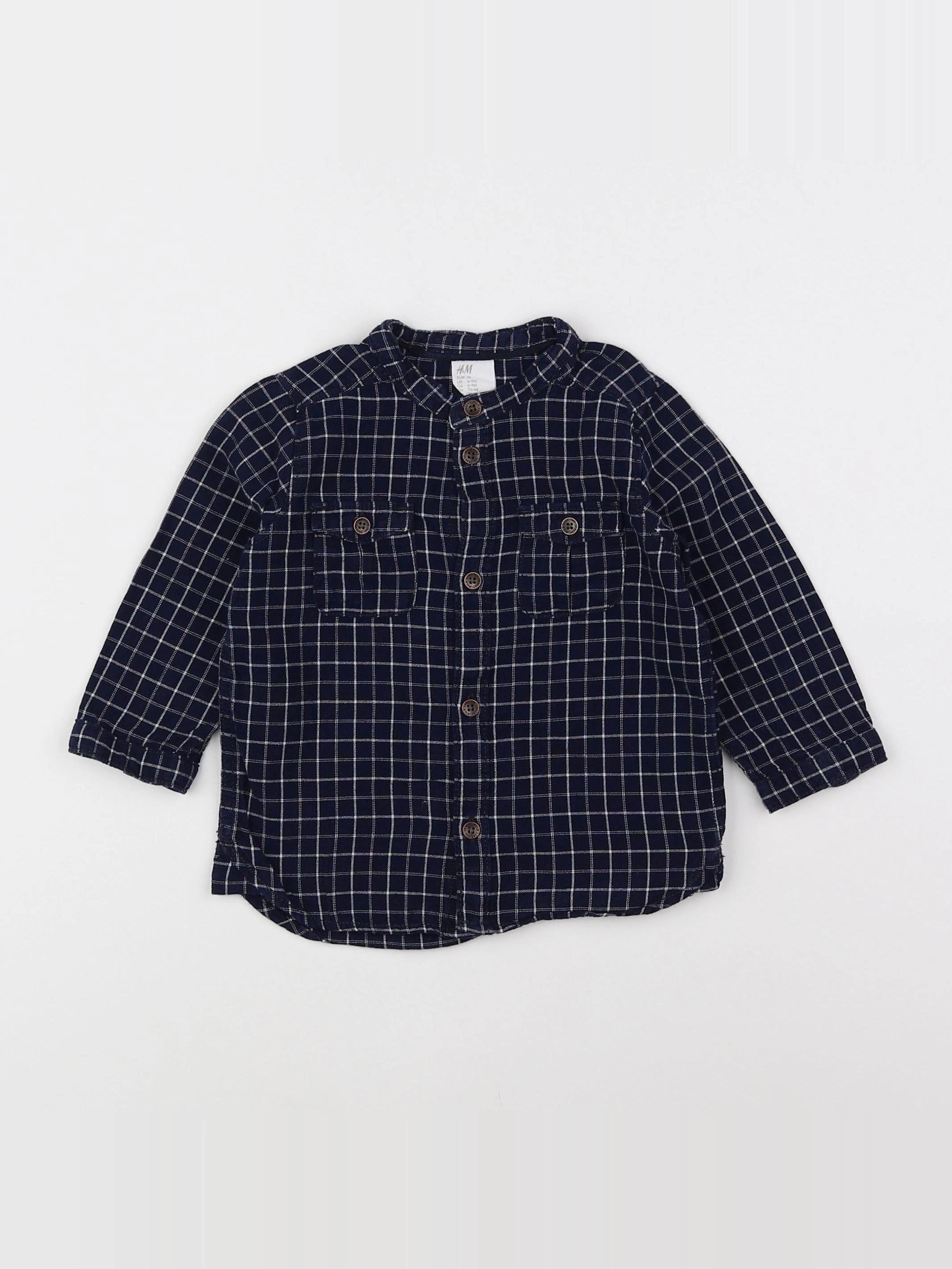 H&M - chemise bleu - 6/9 mois