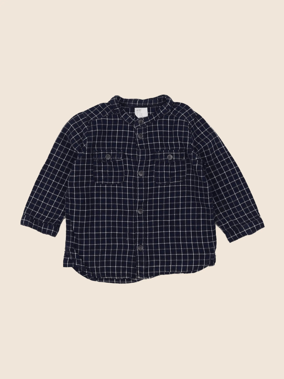 H&M - chemise bleu - 6/9 mois