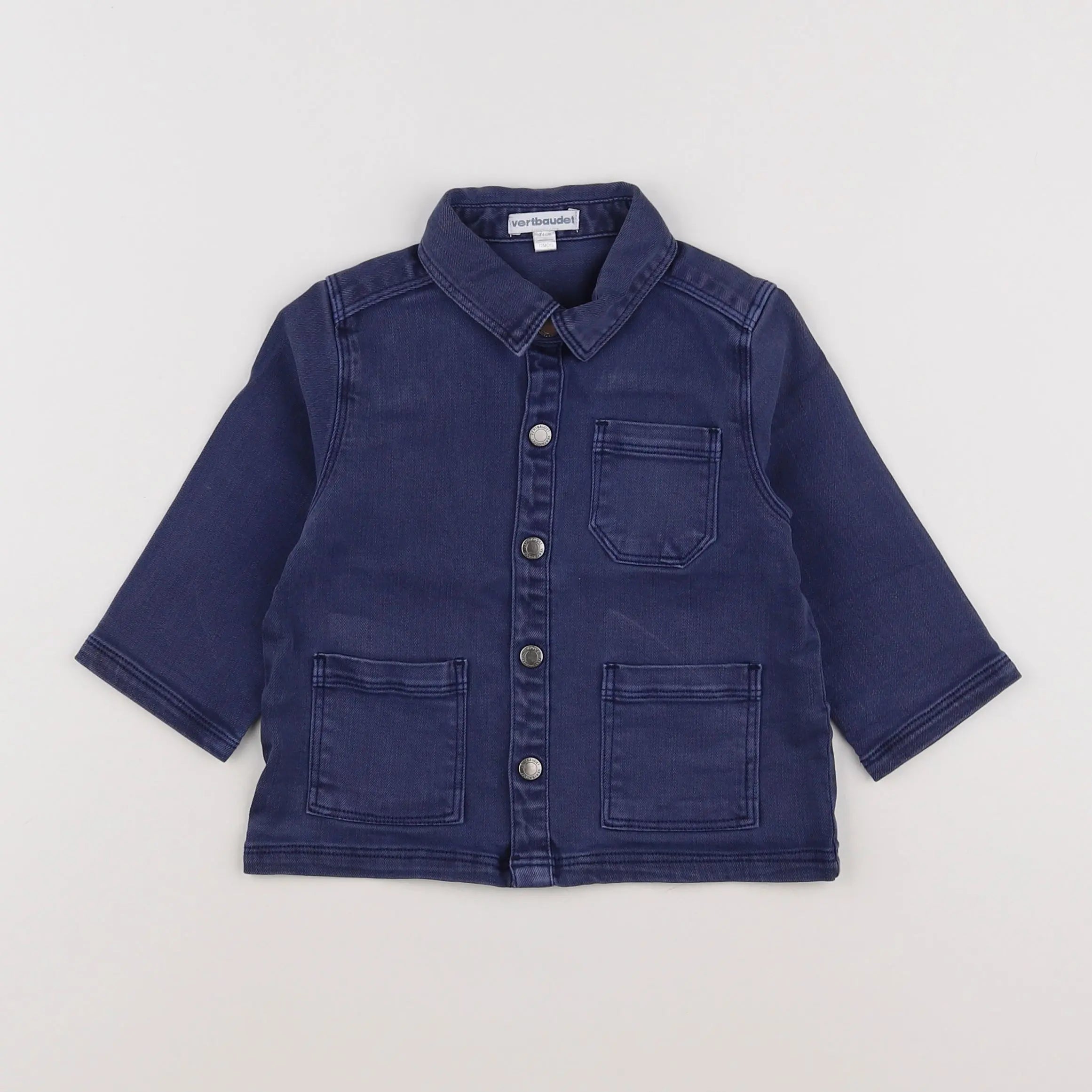 Vertbaudet - chemise bleu - 12 mois