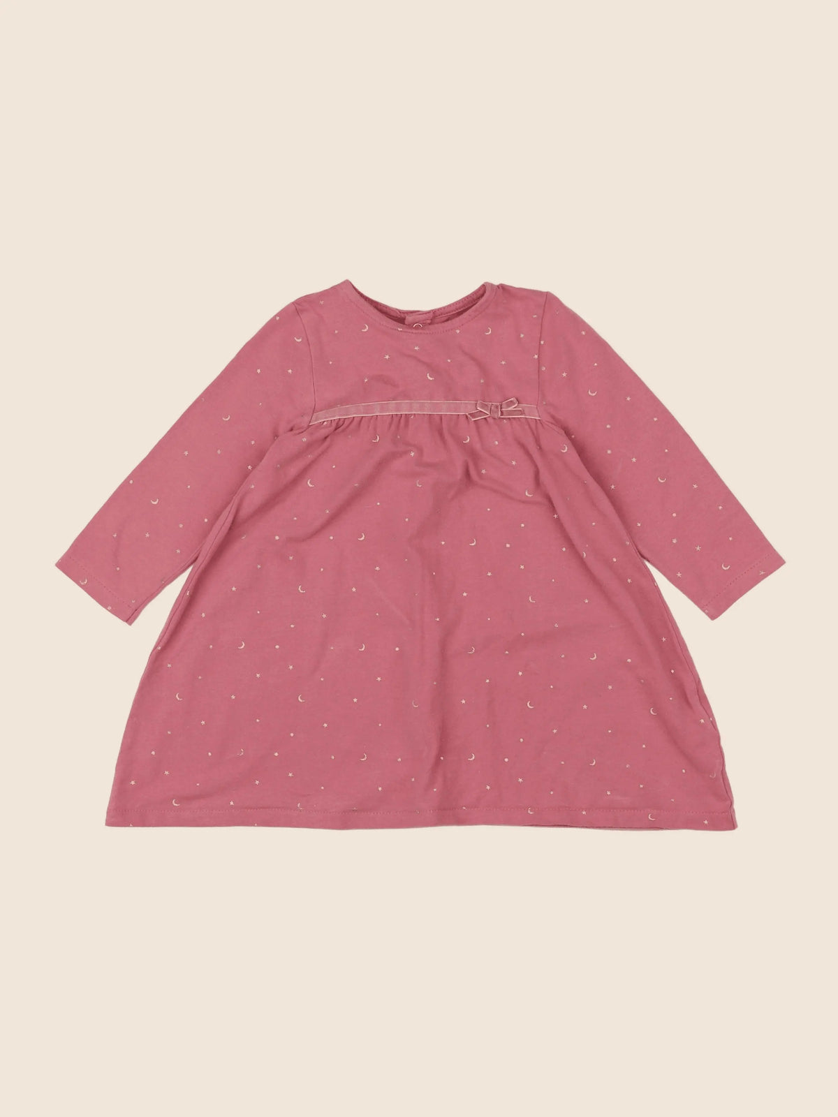 Vertbaudet - robe rose, or - 18 mois