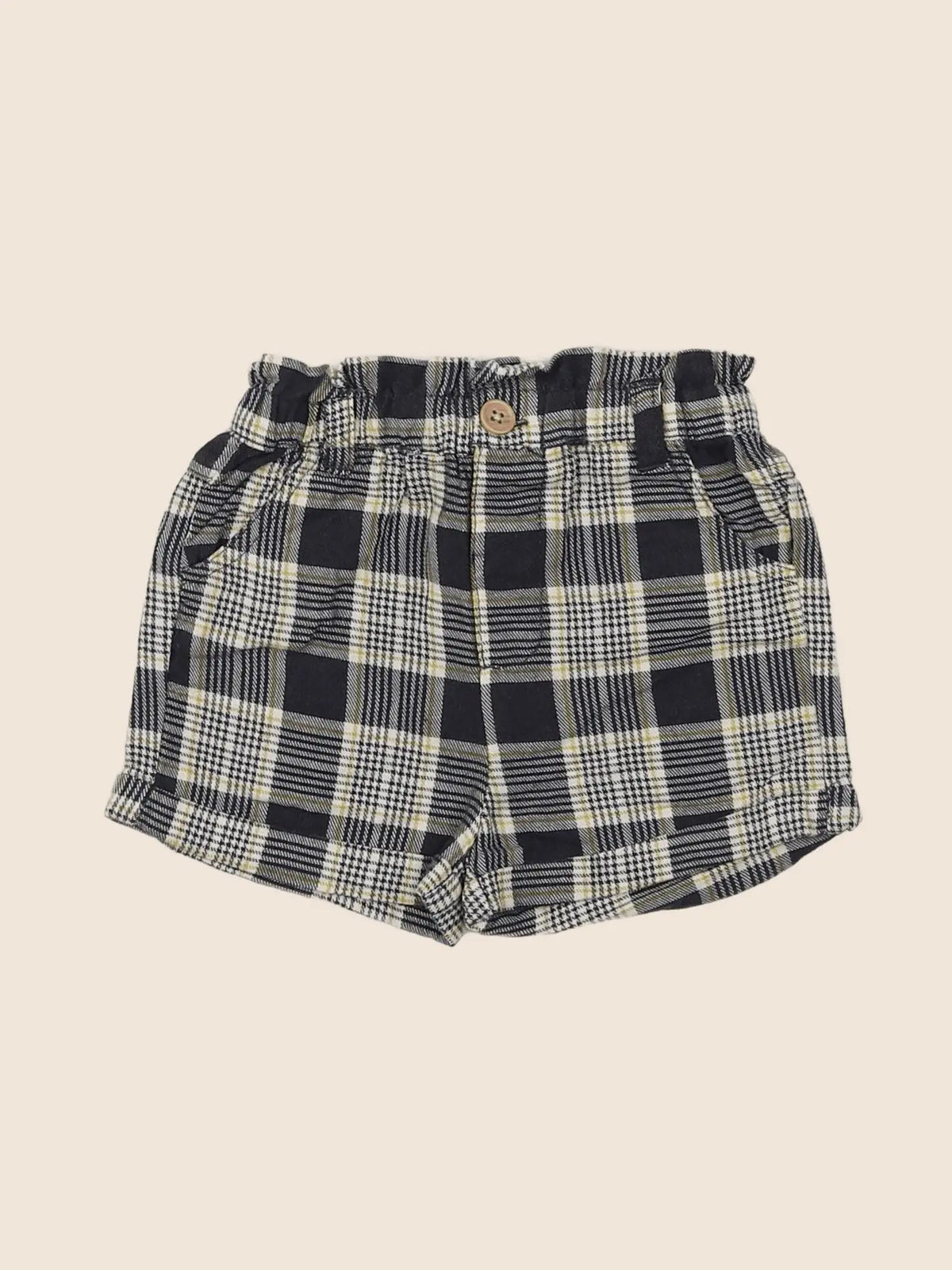 Vertbaudet - short jaune, noir - 6 mois