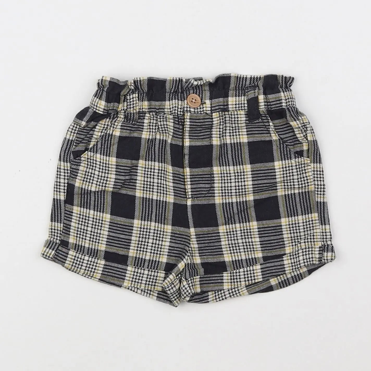 Vertbaudet - short jaune, noir - 6 mois