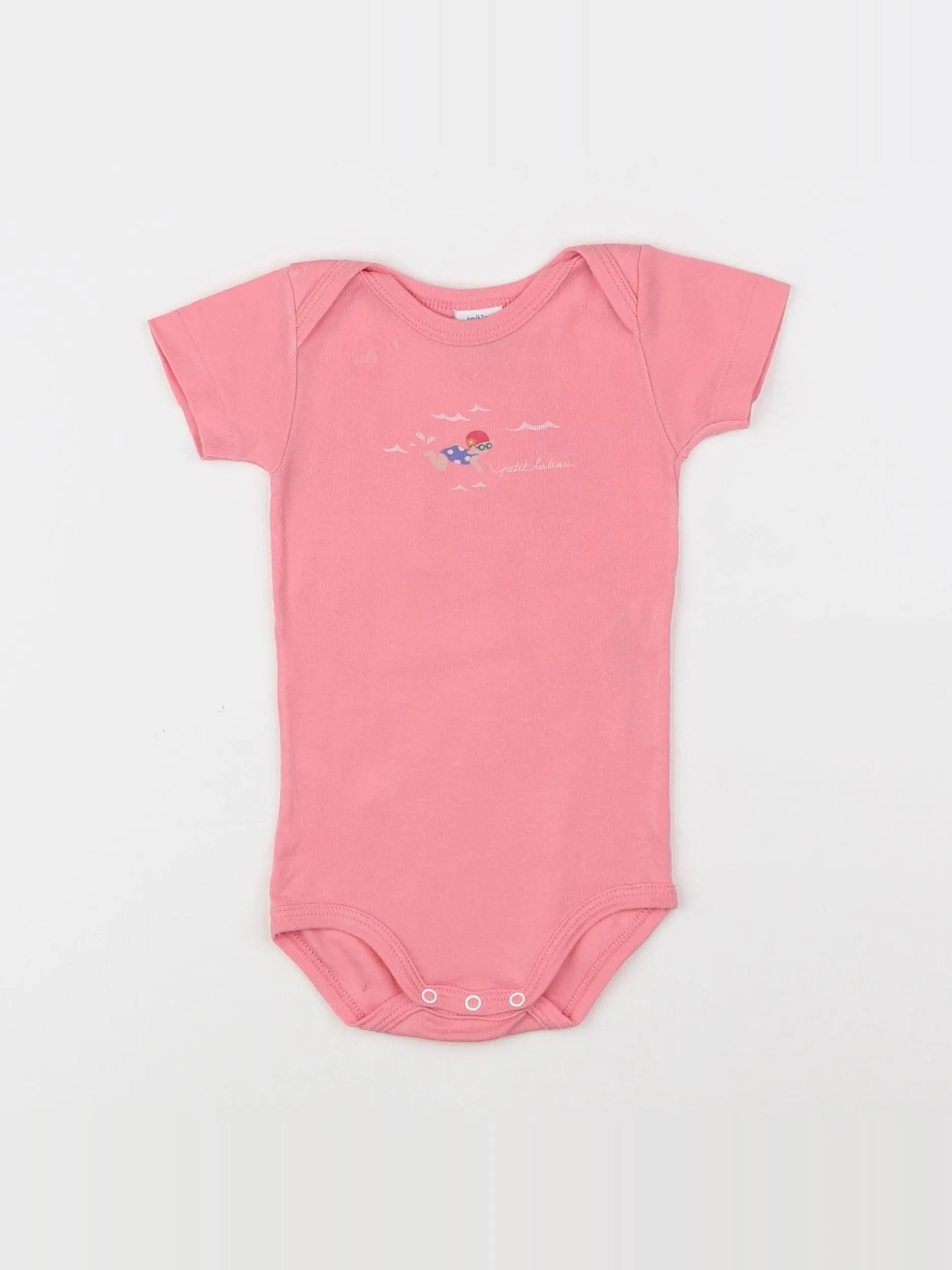 Petit Bateau - body rose - 6 mois
