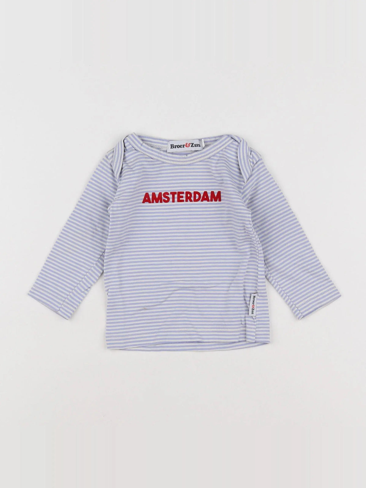 Broer & Zus - maillot de corps bleu - 12 mois