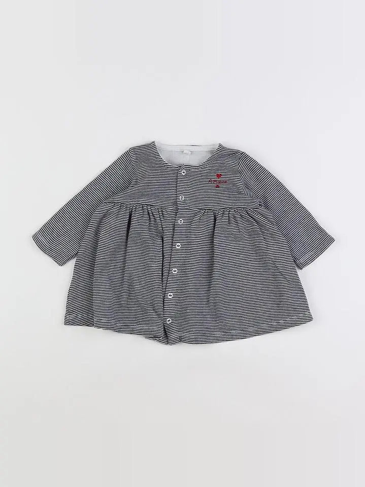 Petit Bateau - robe gris - 6 mois