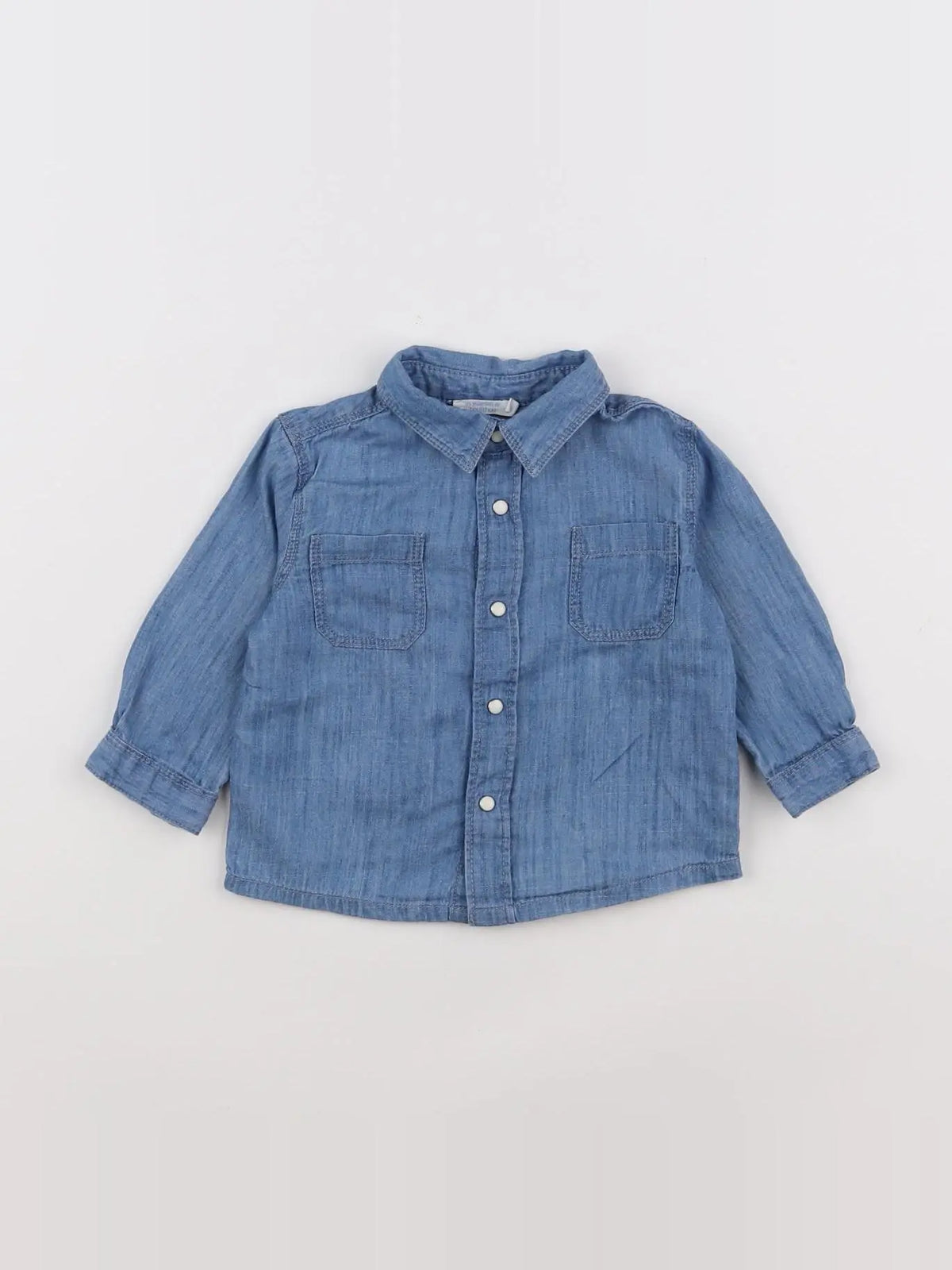 Boutchou - chemise bleu - 6 mois