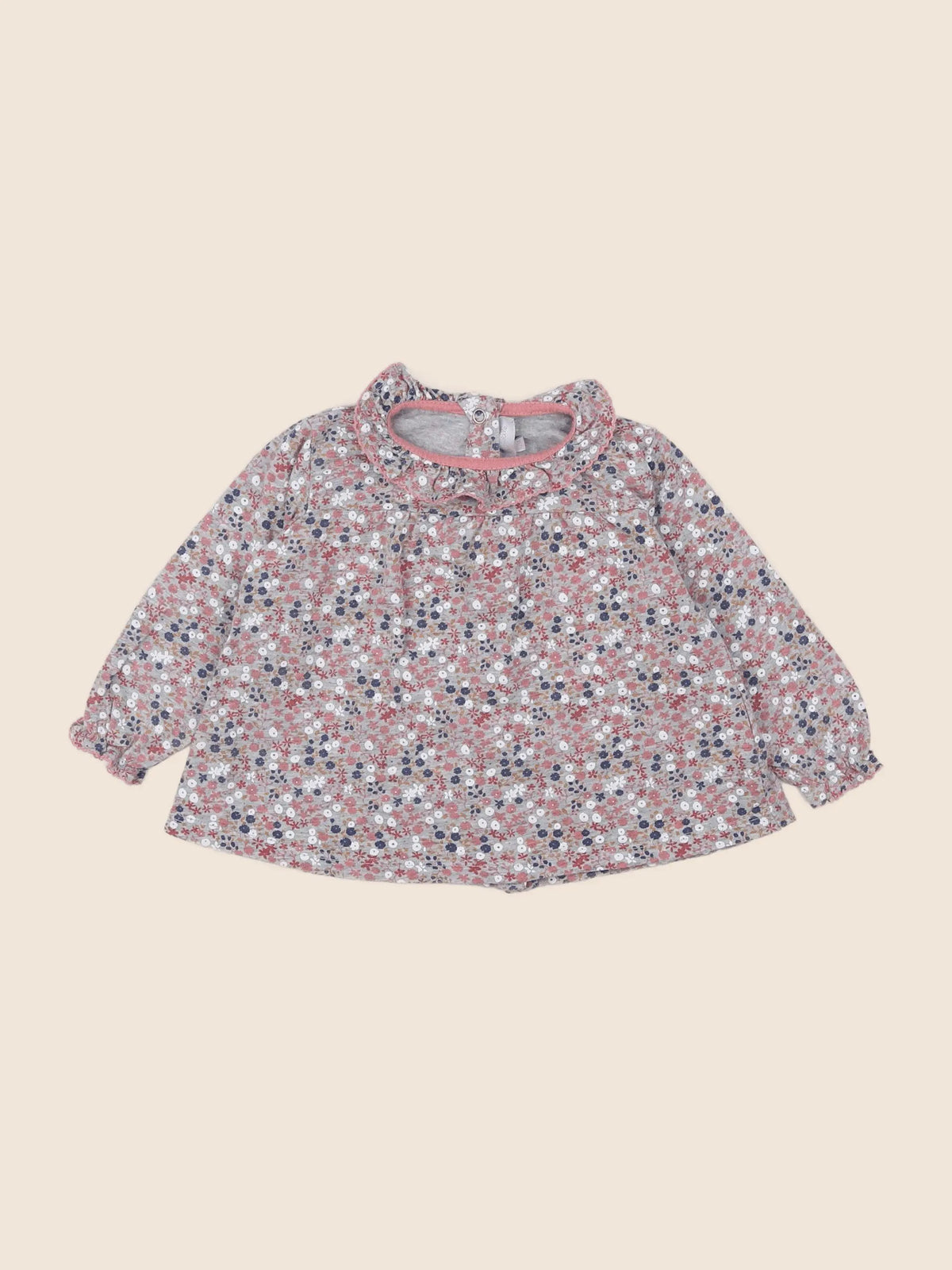 Cadet Rousselle - tee-shirt gris, rose - 12 mois