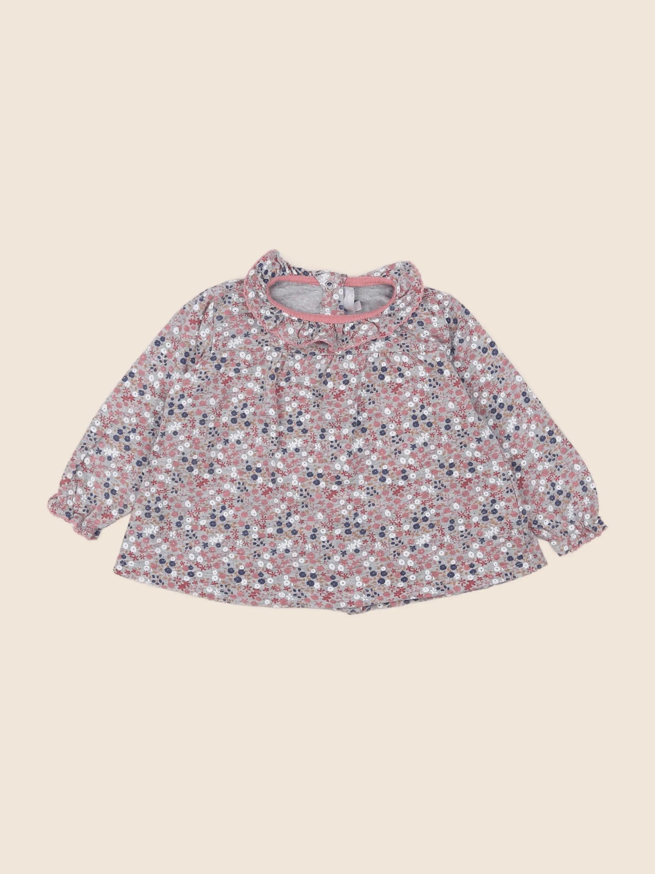 Cadet Rousselle - tee-shirt gris, rose - 12 mois