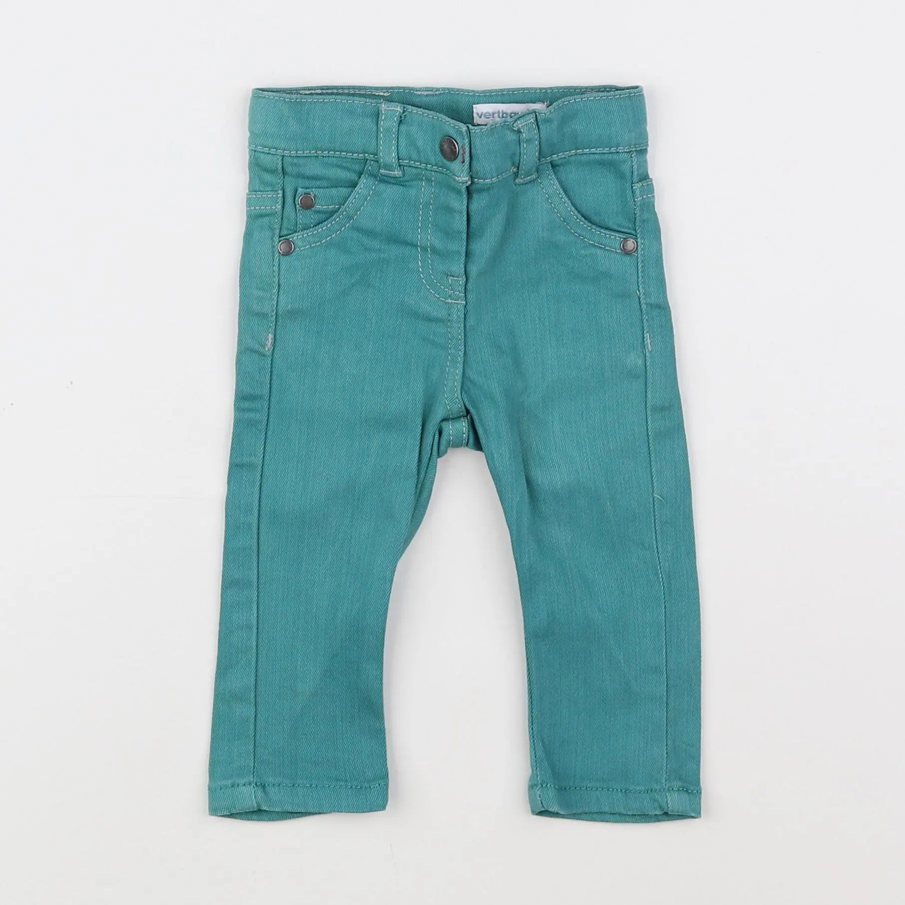 Vertbaudet - pantalon vert - 6 mois