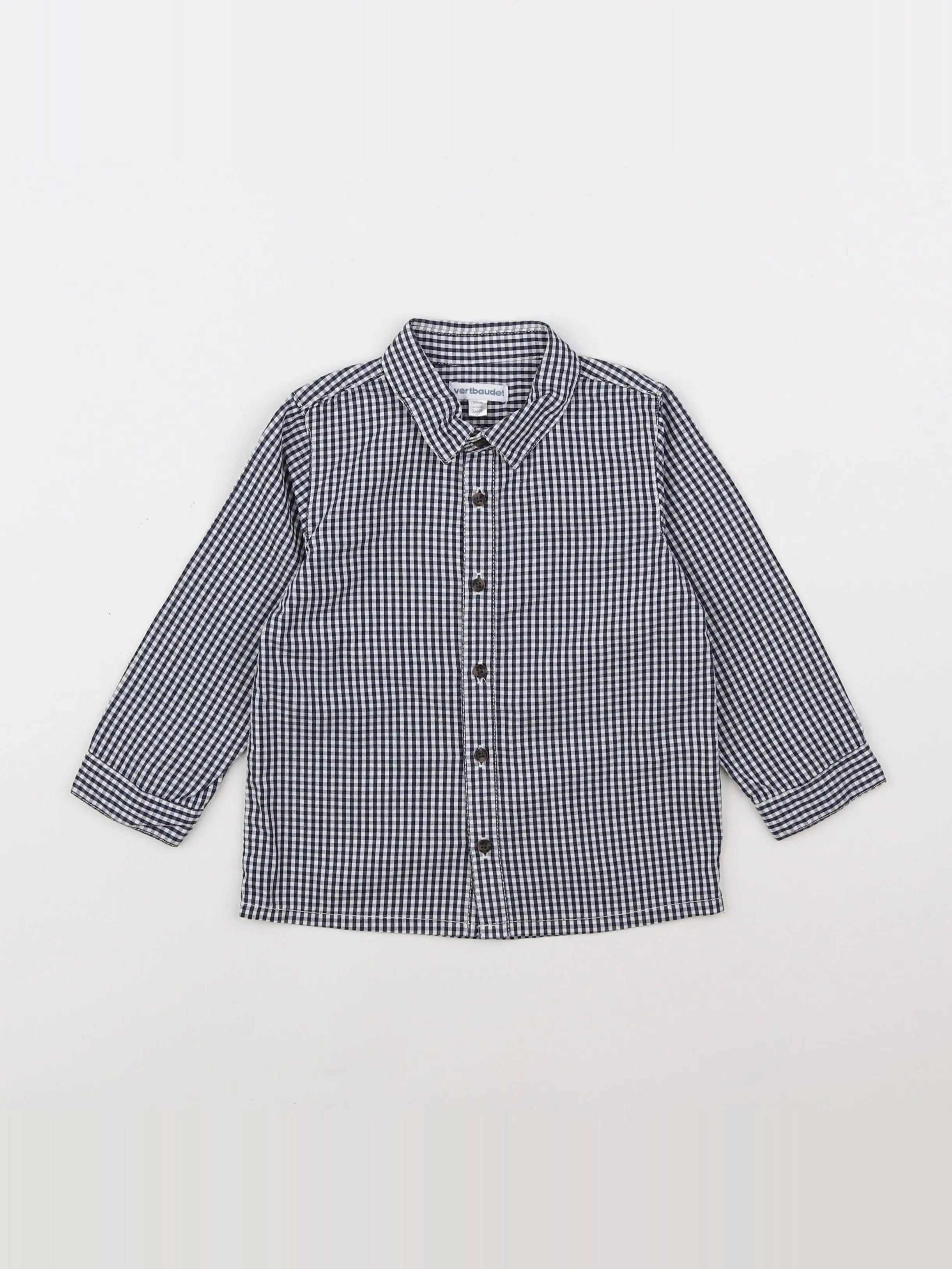 Vertbaudet - chemise blanc, bleu - 2 ans