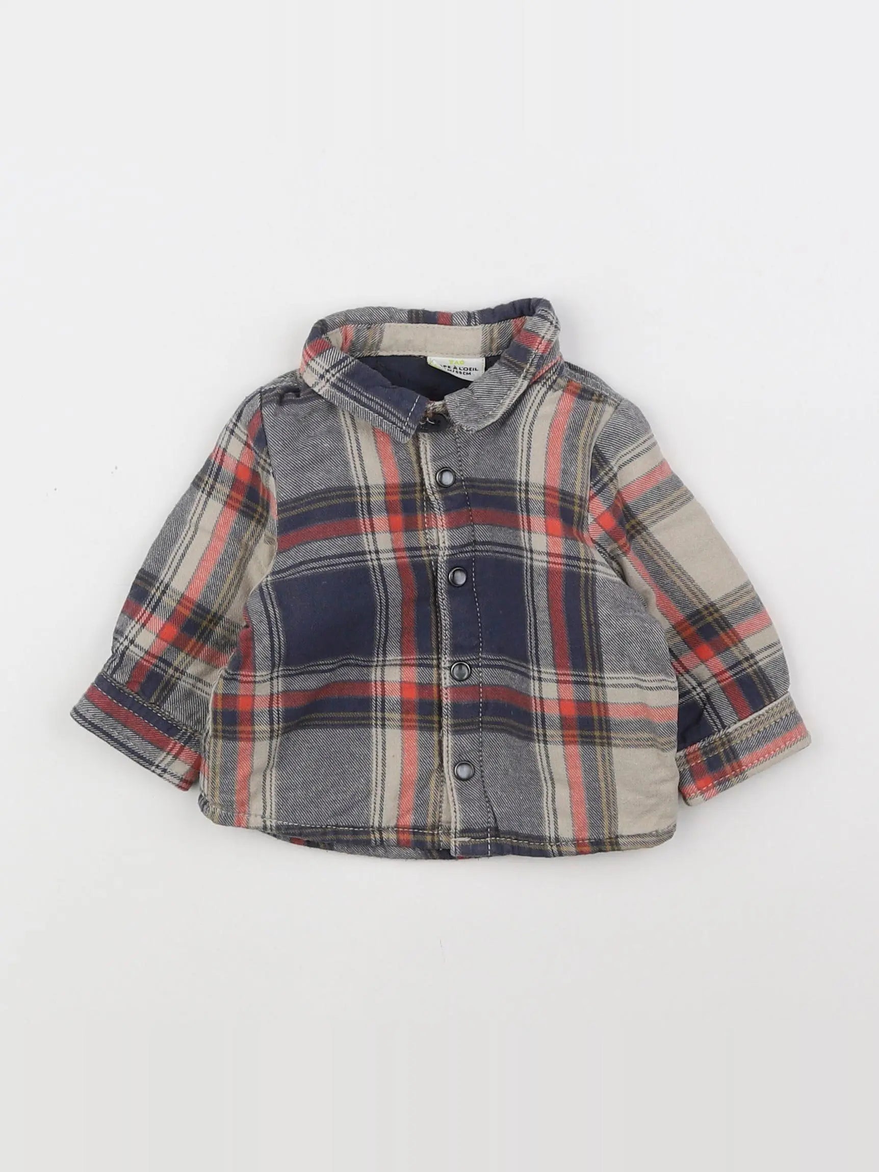 Tape à l'oeil - chemise bleu, beige - 3 mois