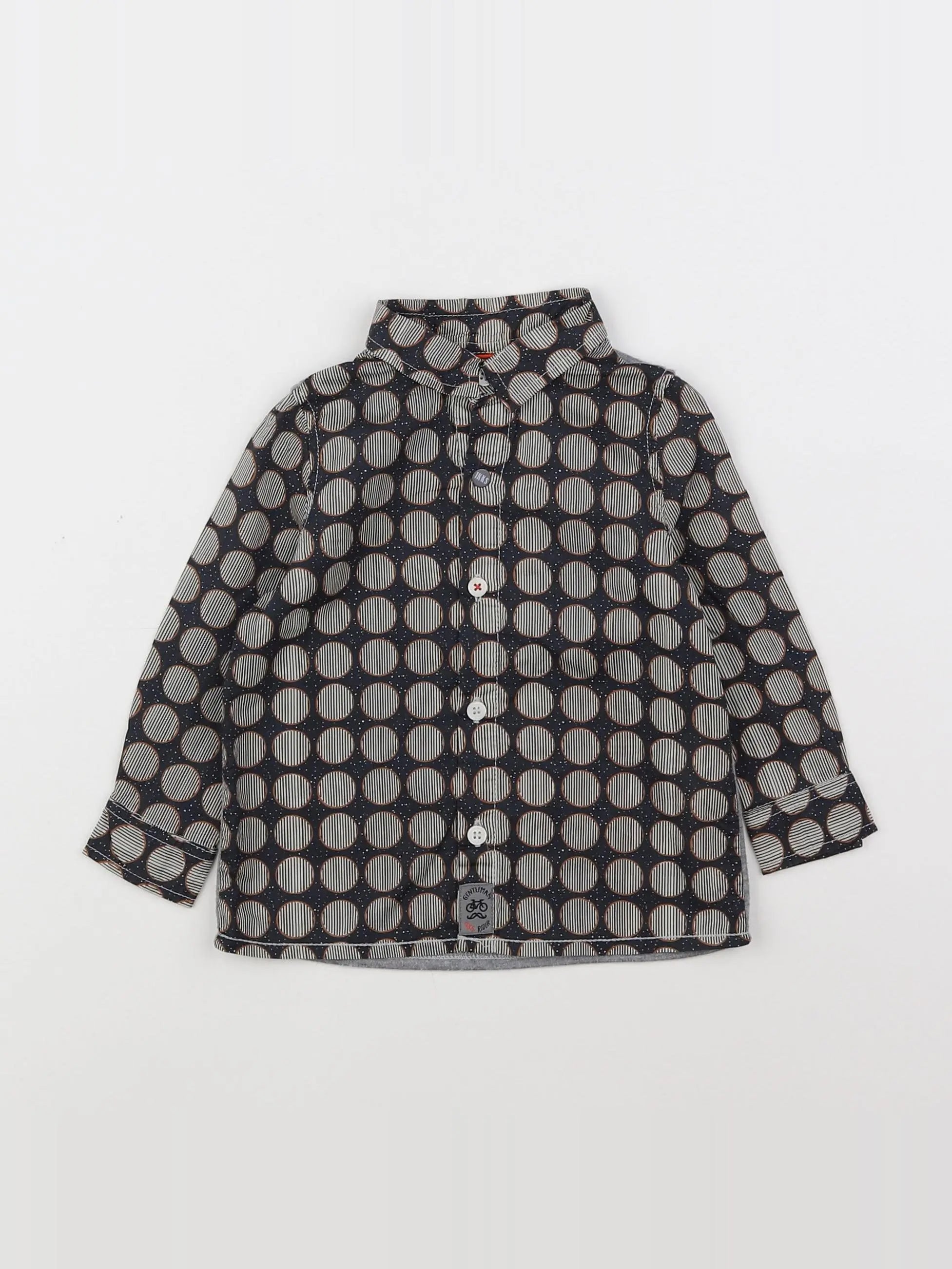 IKKS - chemise bleu, marron - 12 mois