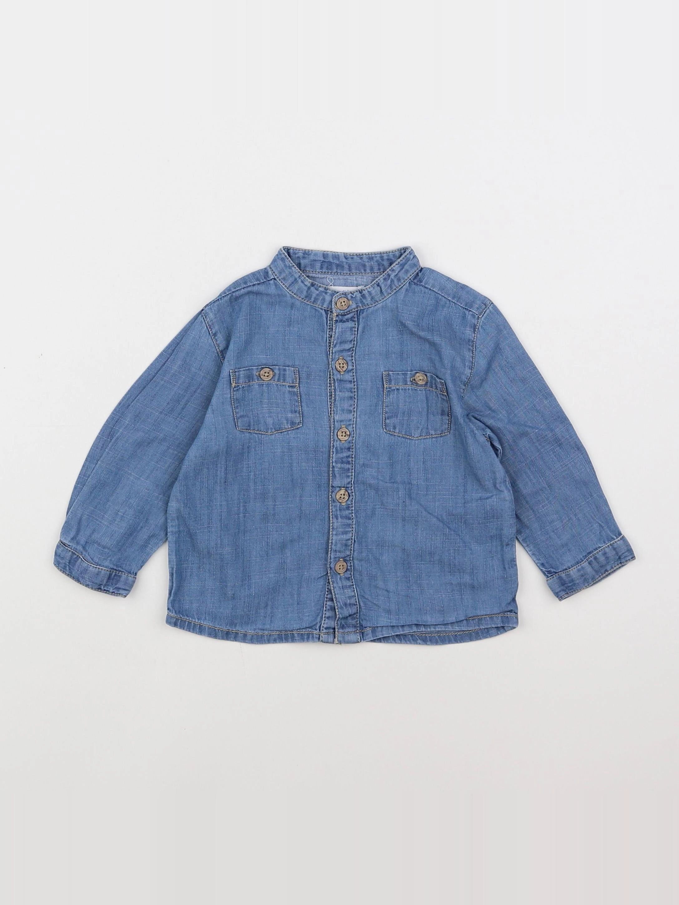 Boutchou - chemise bleu - 9 mois