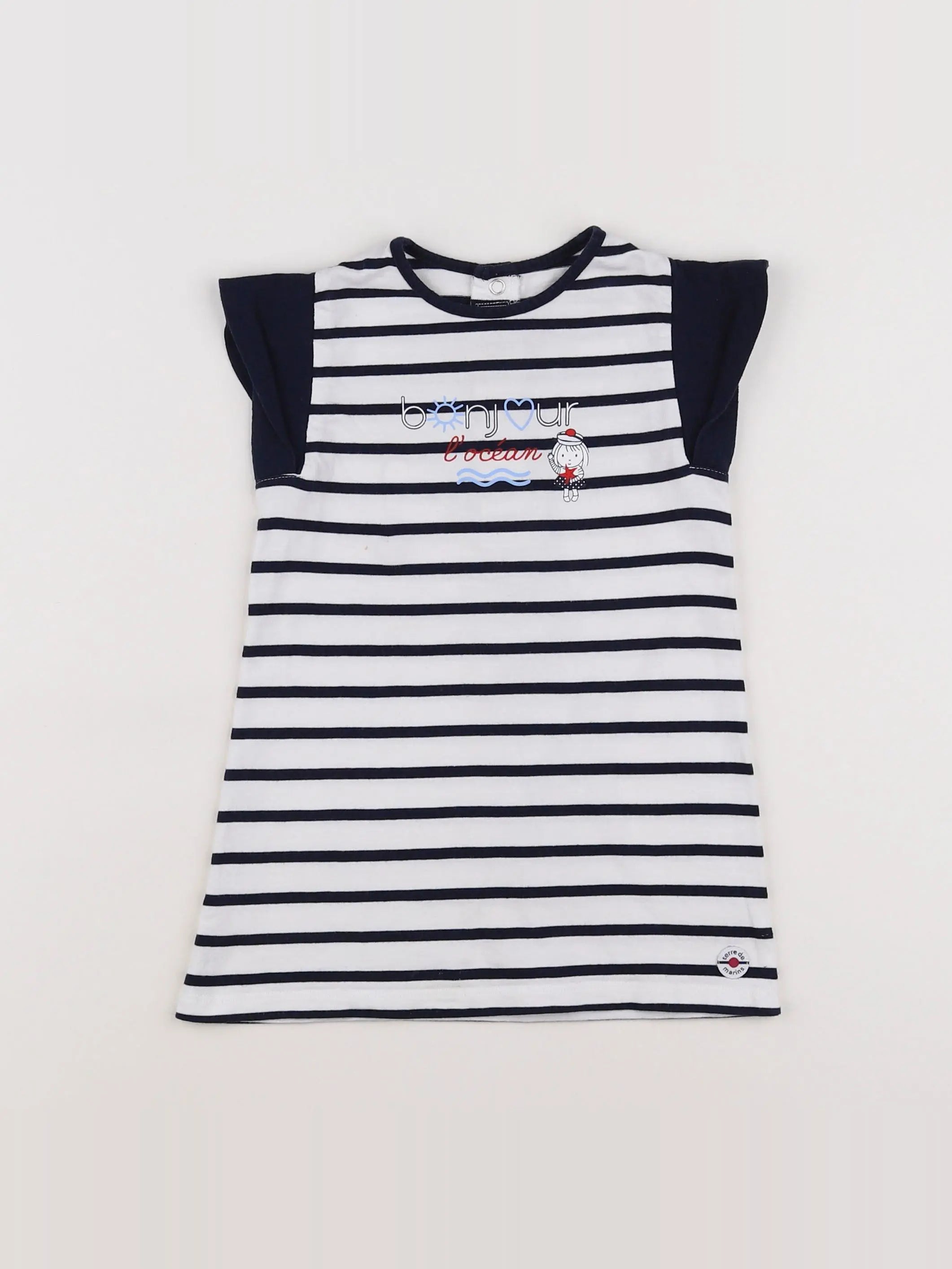 Terre de marins - robe blanc, bleu - 2 ans