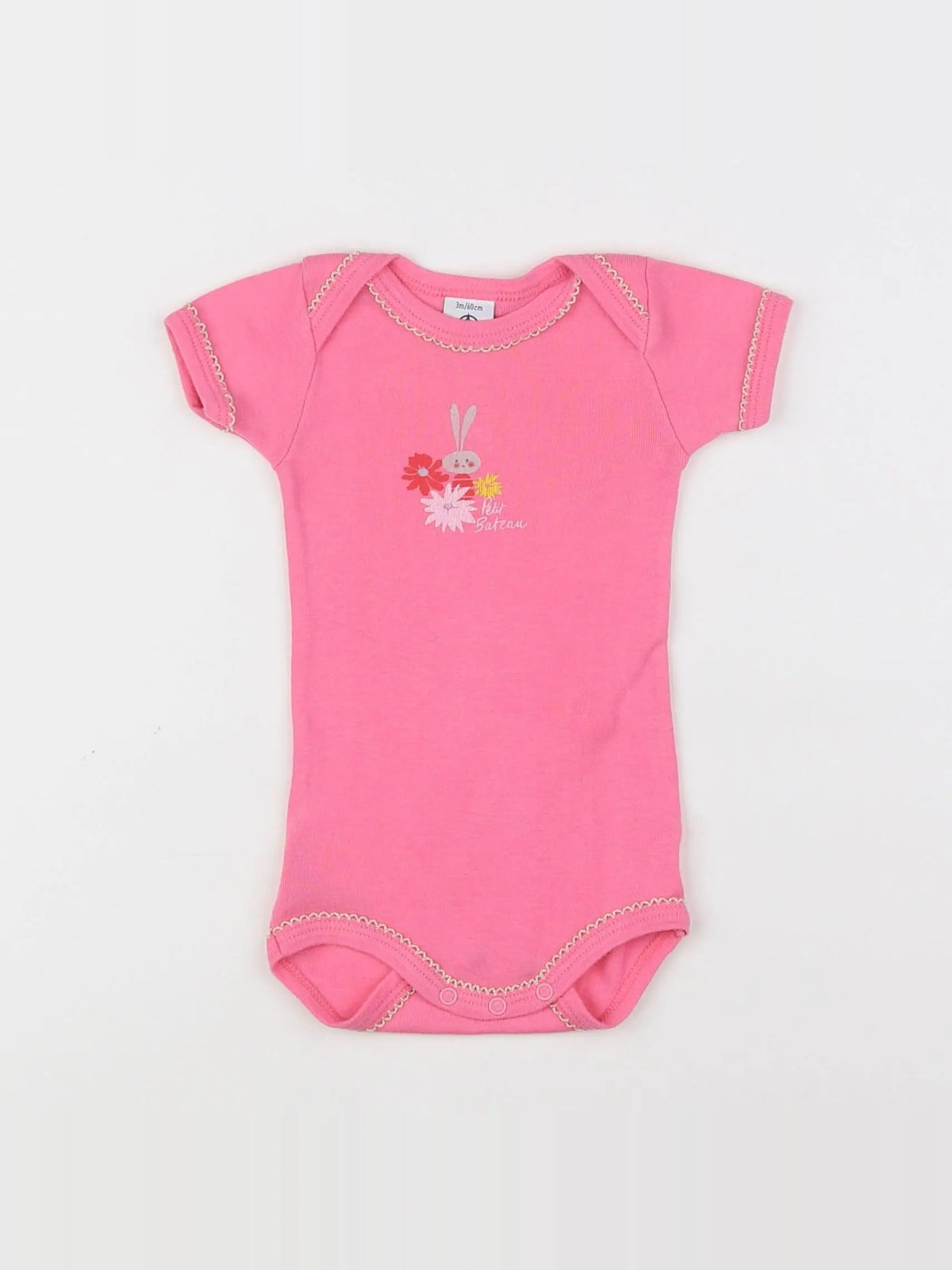 Petit Bateau - body rose - 3 mois