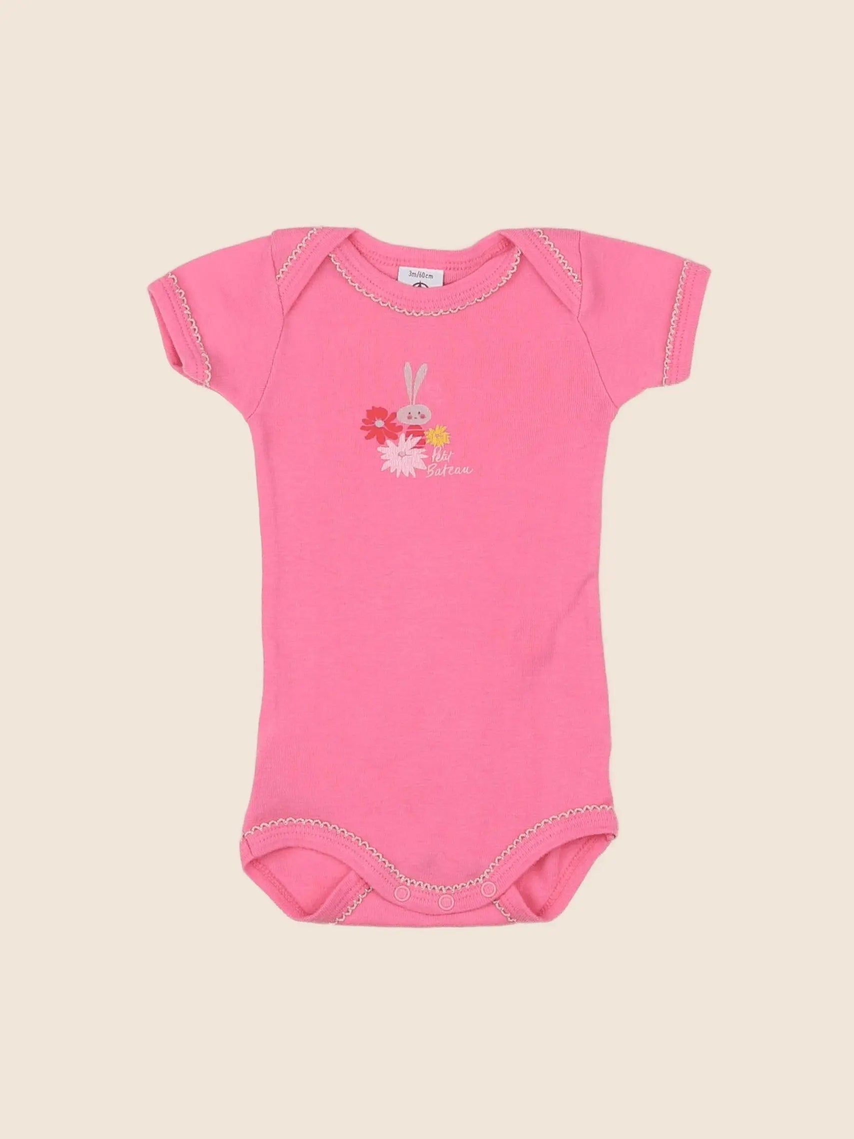 Petit Bateau - body rose - 3 mois