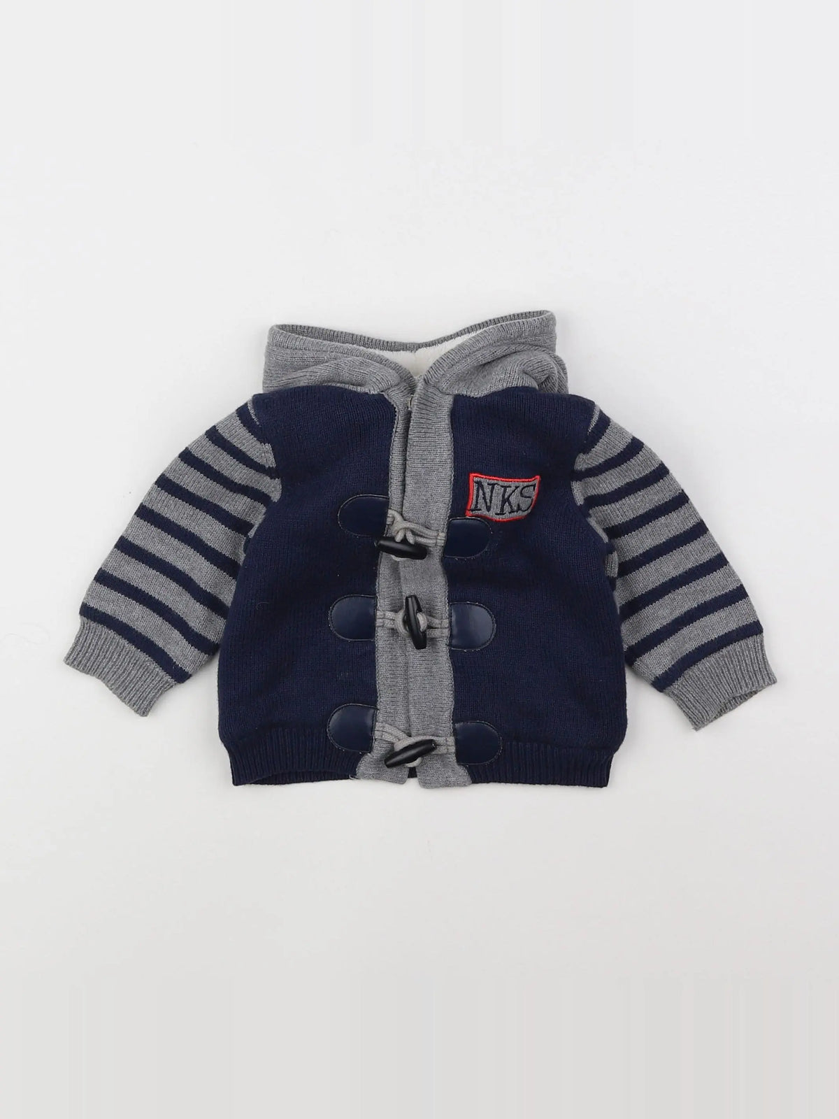 Noukie's - gilet gris, bleu - 6 mois