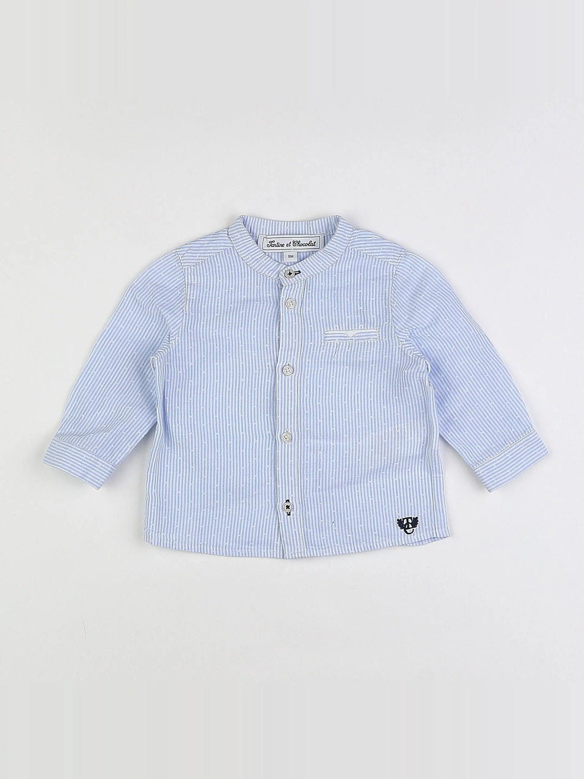 Tartine & Chocolat - chemise blanc, bleu - 9 mois