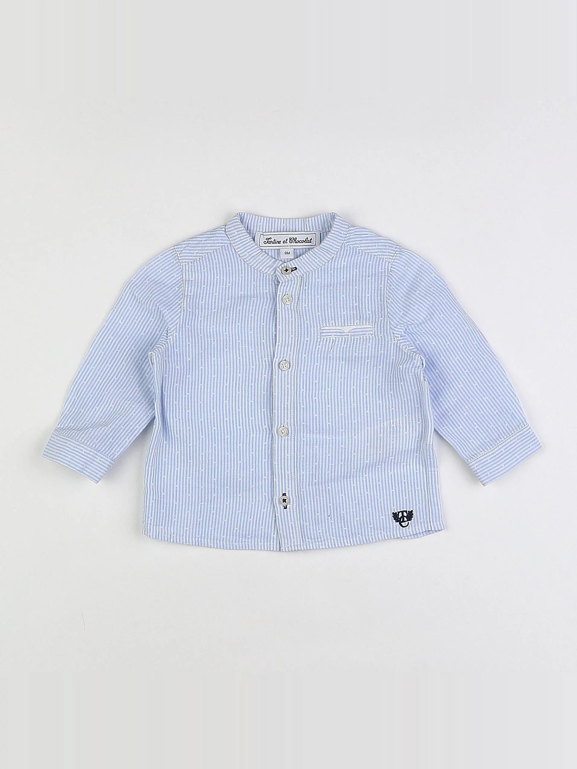 Tartine & Chocolat - chemise blanc, bleu - 9 mois