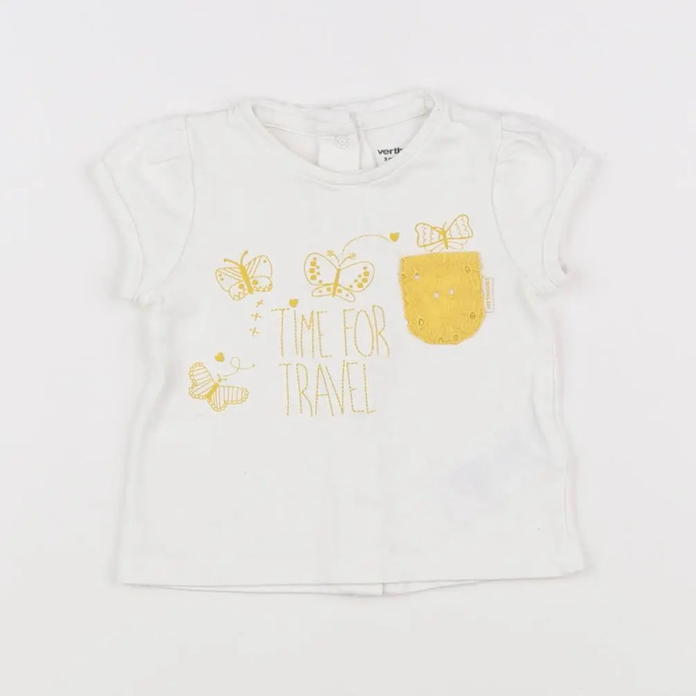 Vertbaudet - tee-shirt blanc - 3 mois