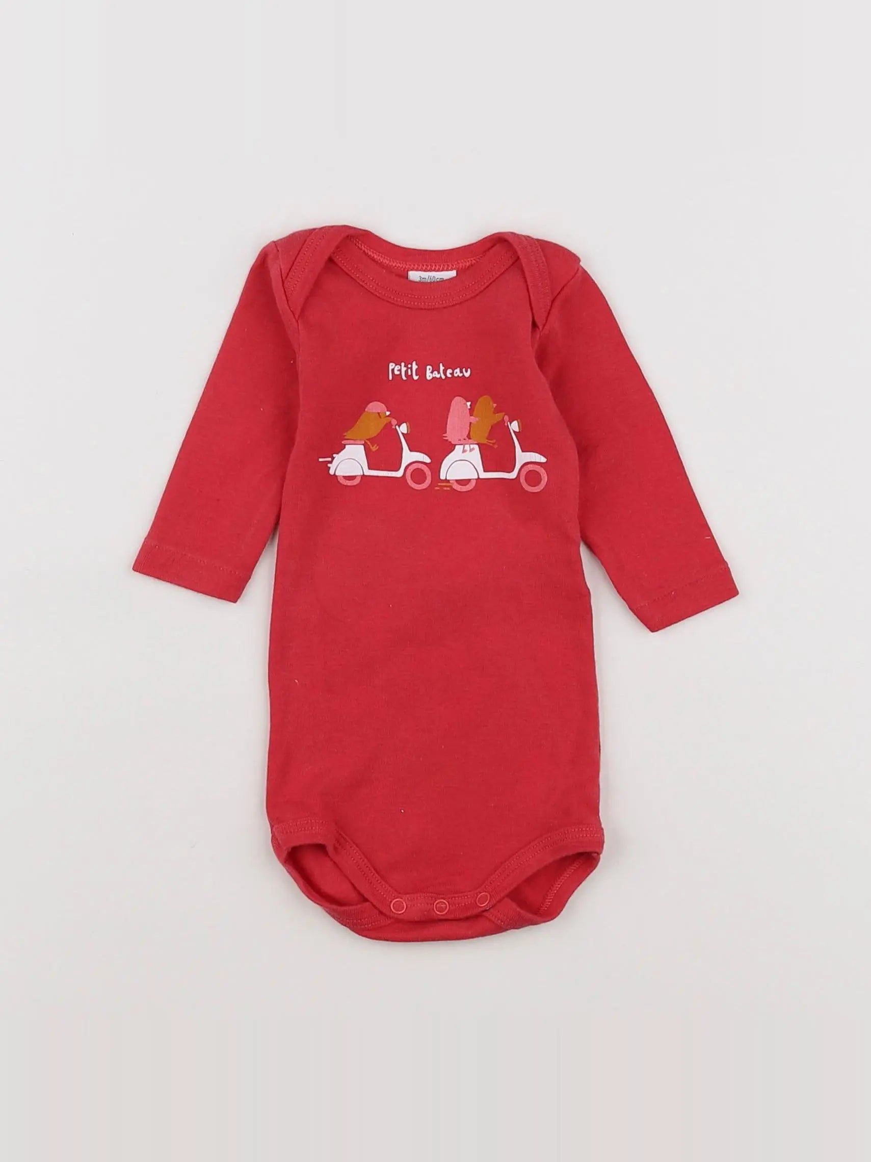 Petit Bateau - body rose - 3 mois