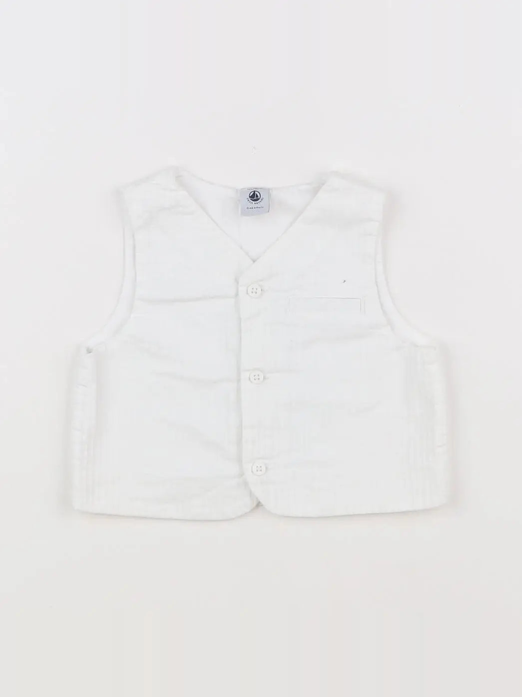 Petit Bateau - gilet blanc - 6 mois