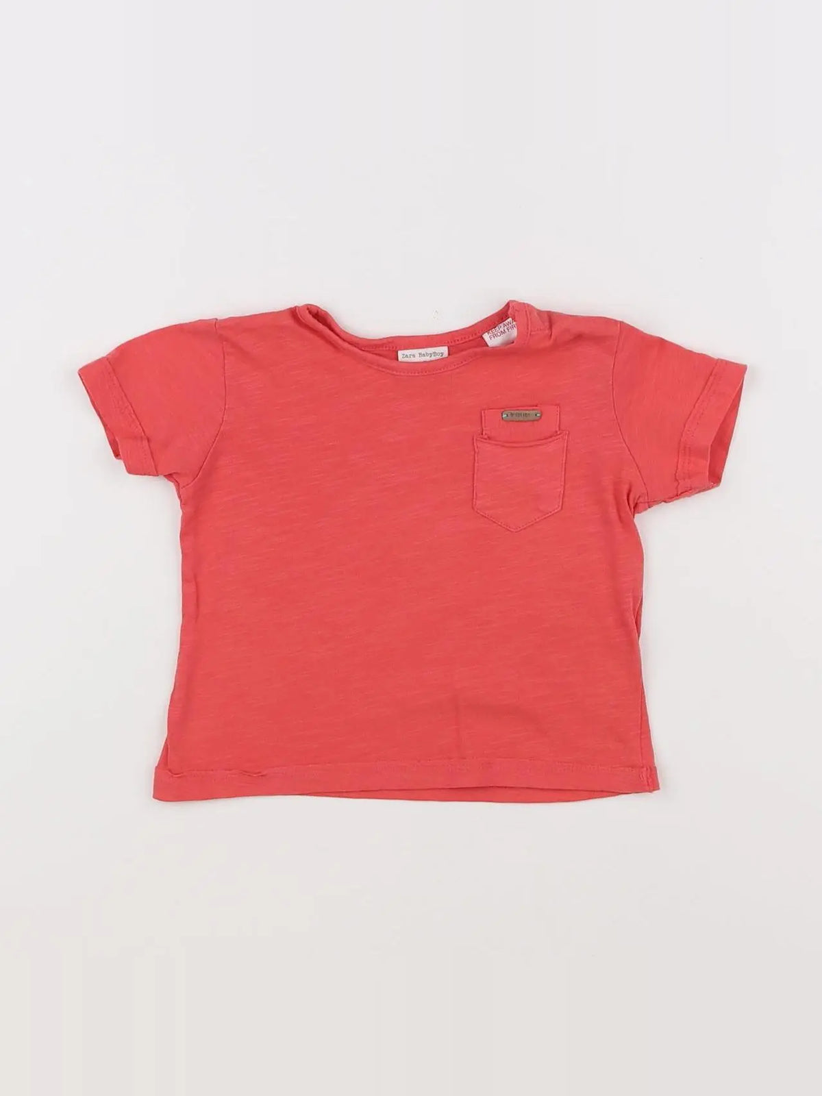 Zara - tee-shirt orange - 3/6 mois