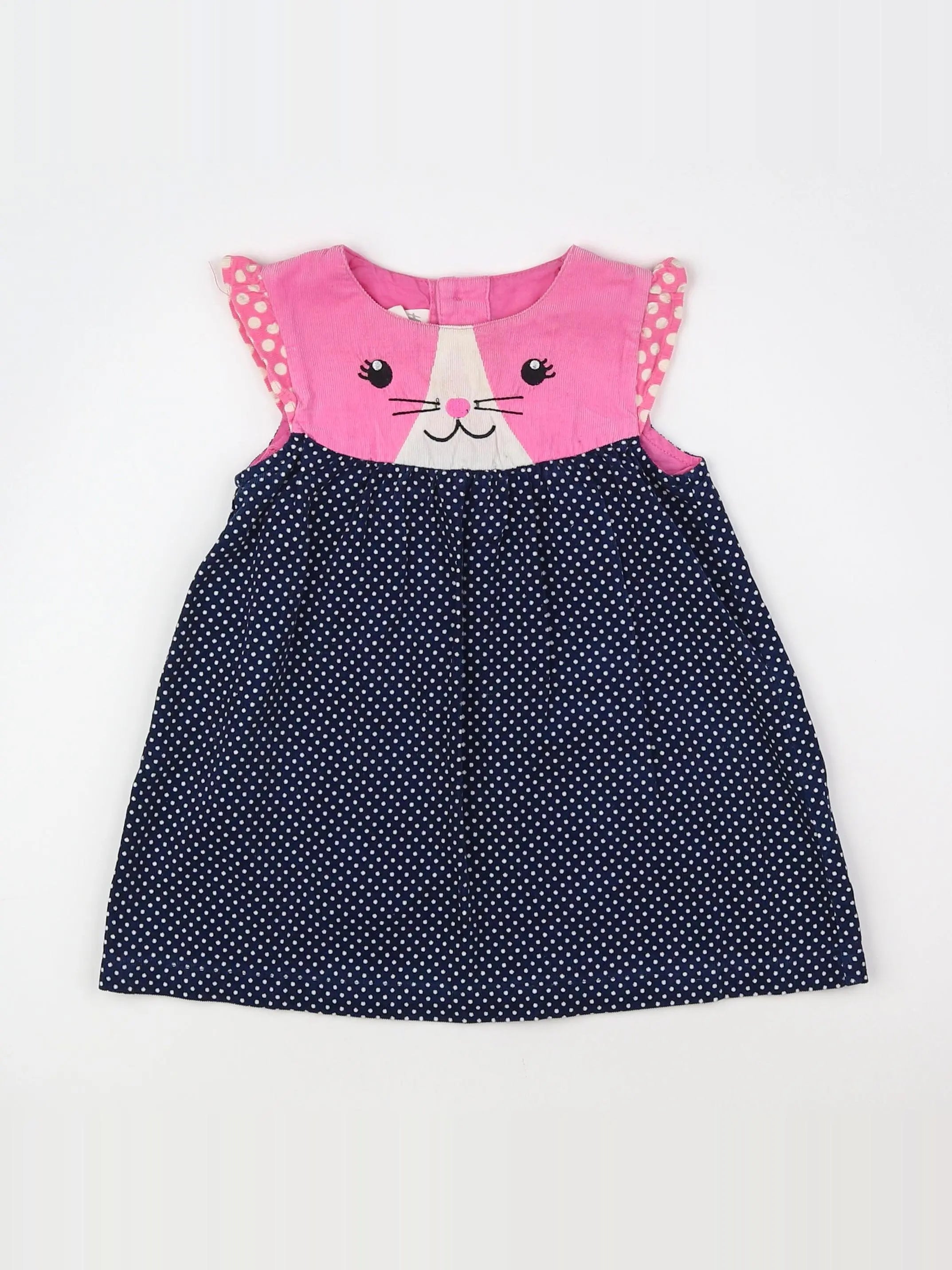 H&M - robe rose, bleu - 9/12 mois
