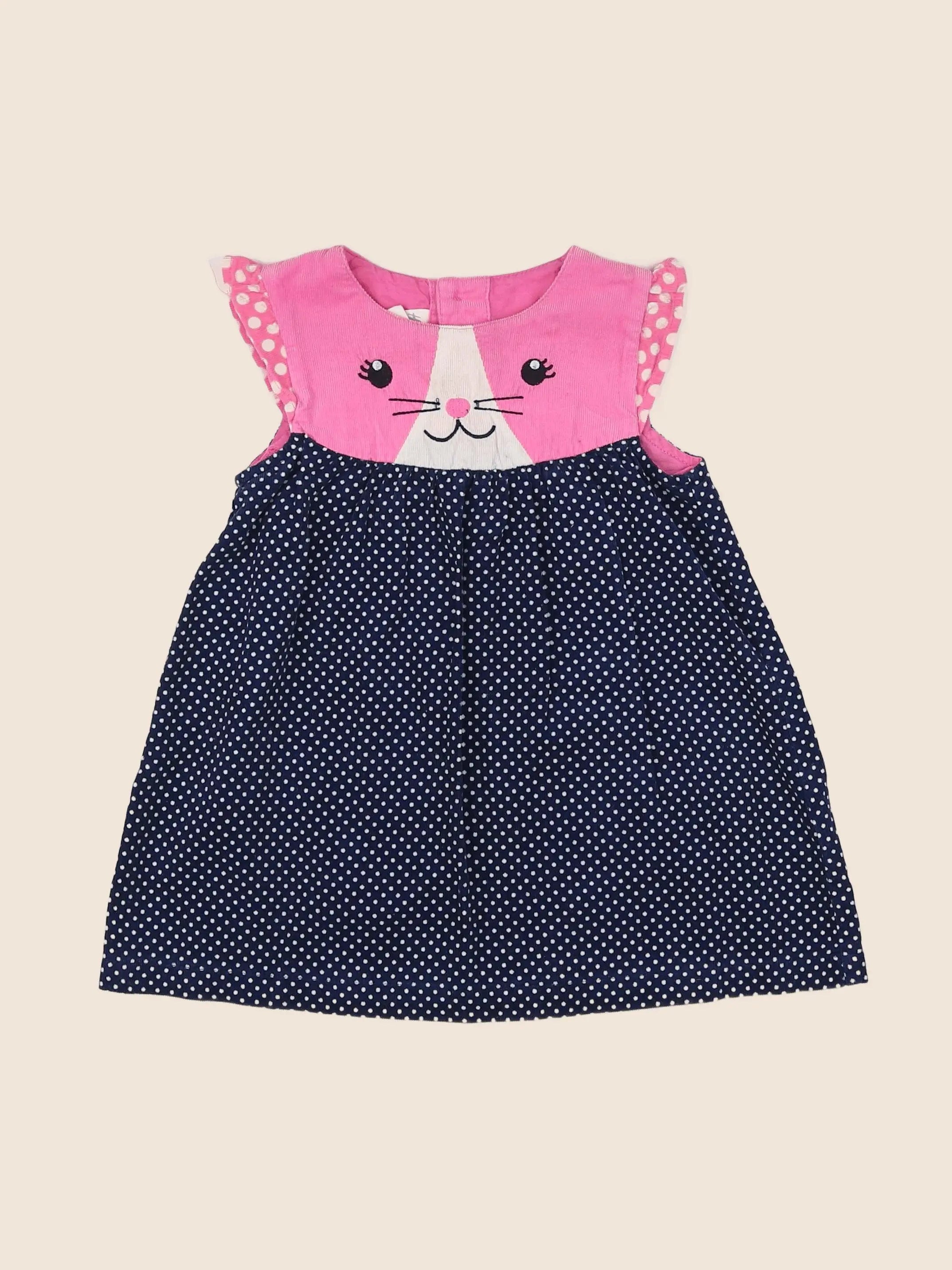 H&M - robe rose, bleu - 9/12 mois