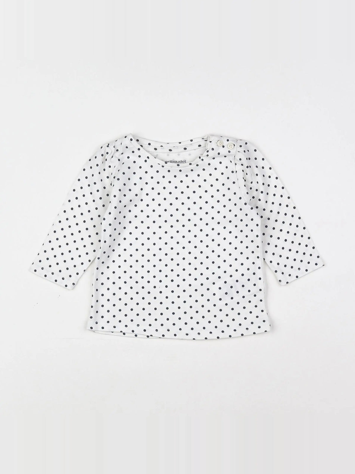 Vertbaudet - tee-shirt blanc, noir - 3 mois