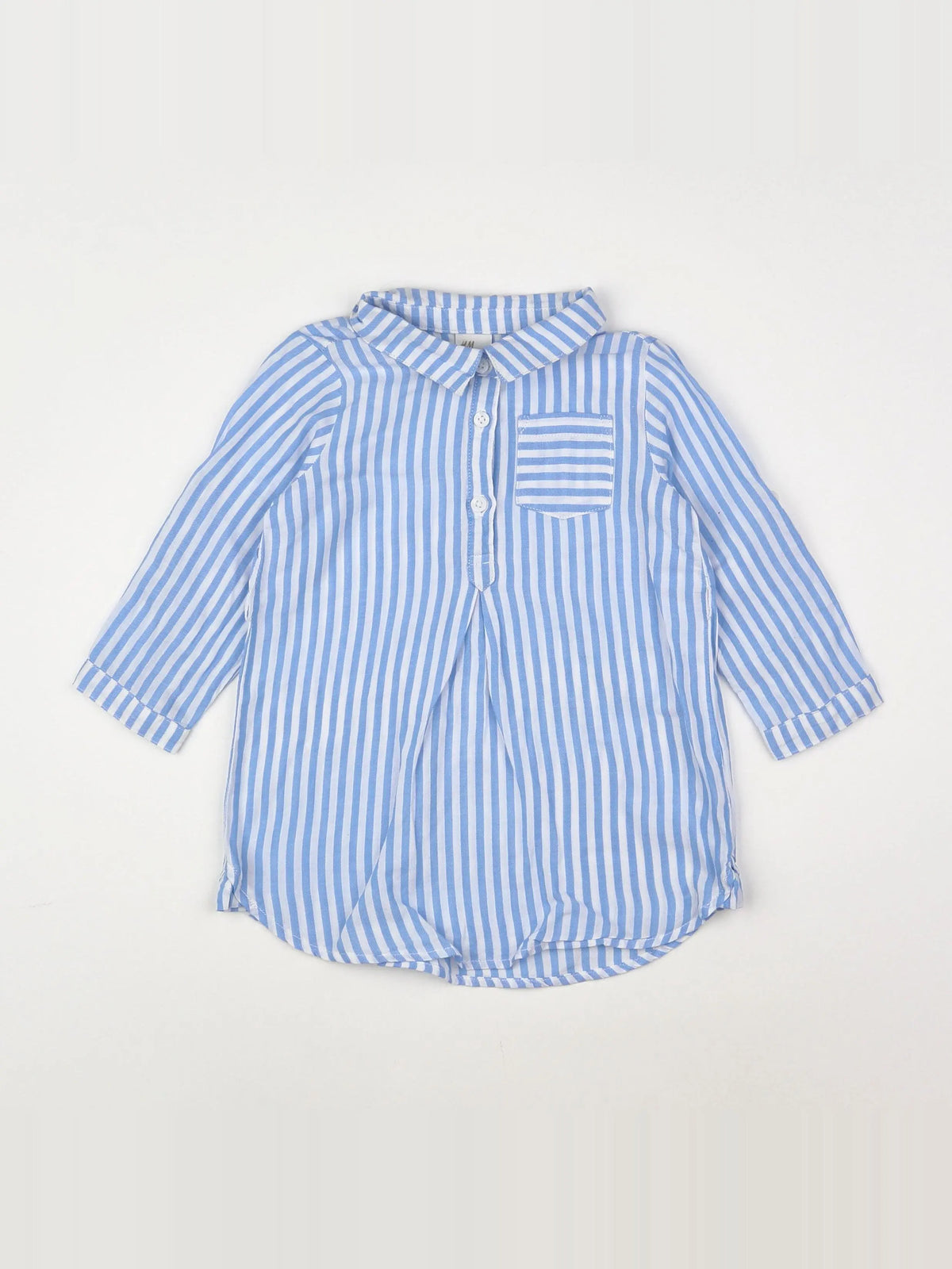 H&M - robe blanc, bleu - 9/12 mois