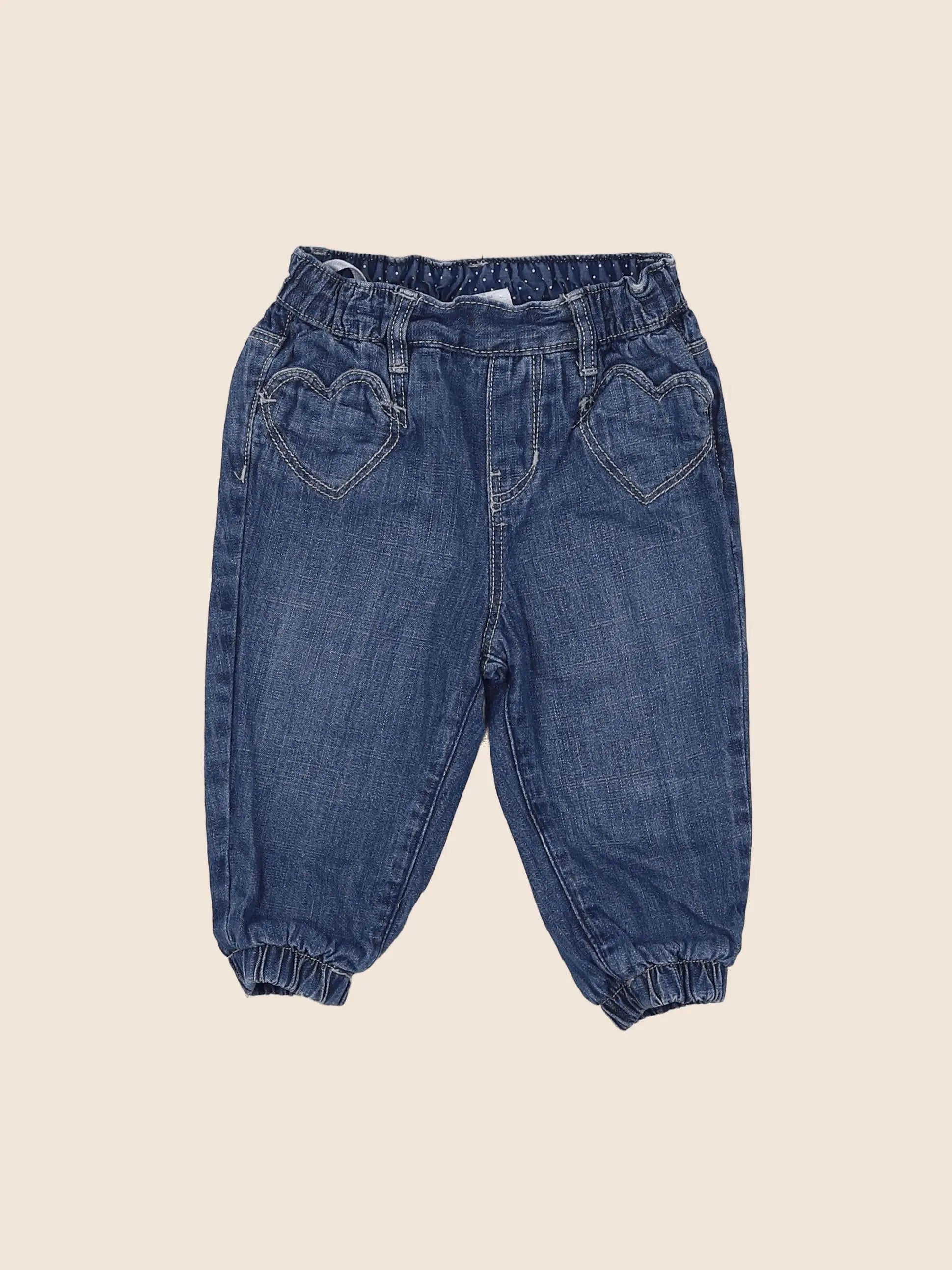 H&M - jean bleu - 6/9 mois