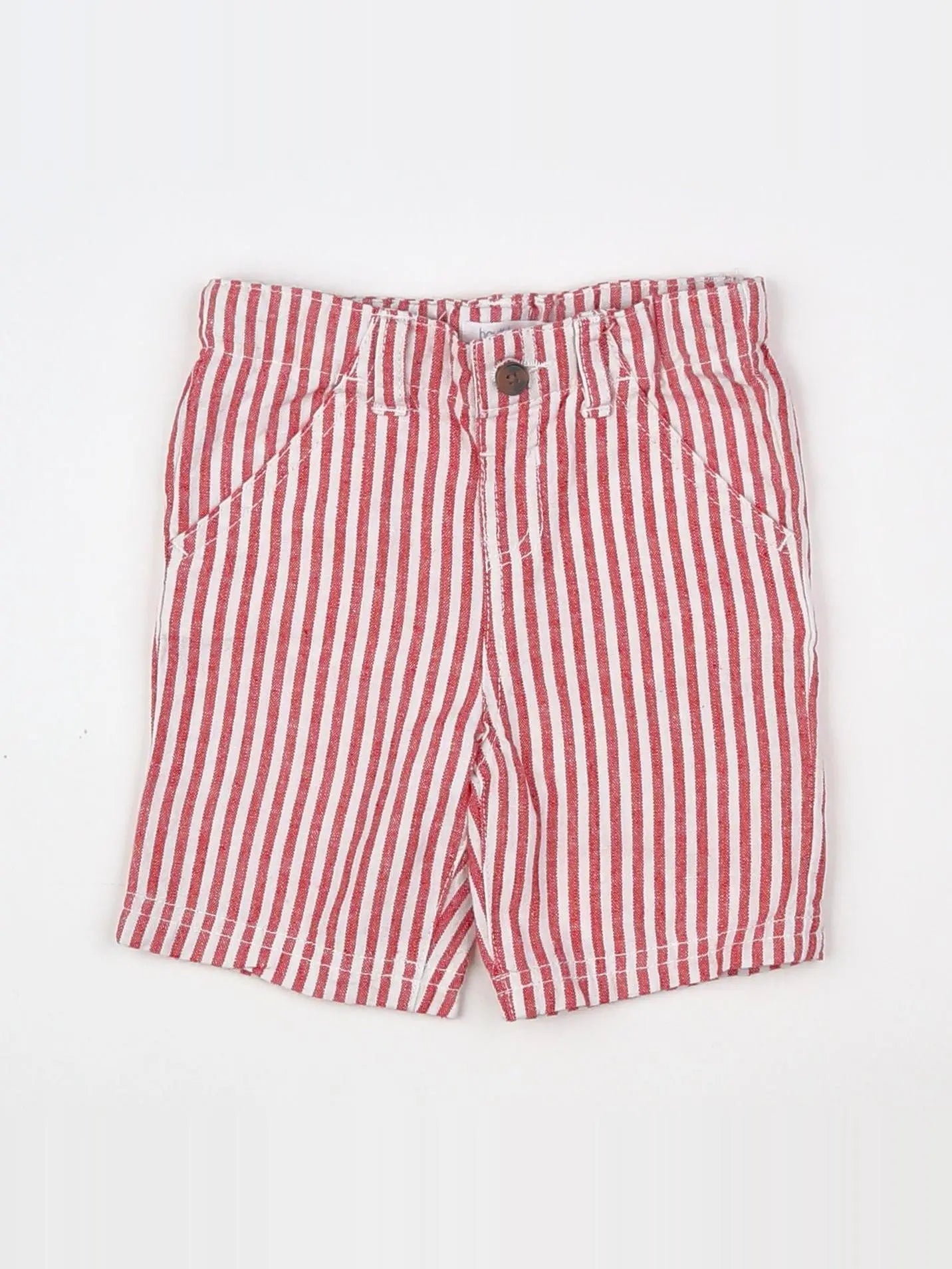 Boutchou - short blanc, rouge - 6 mois