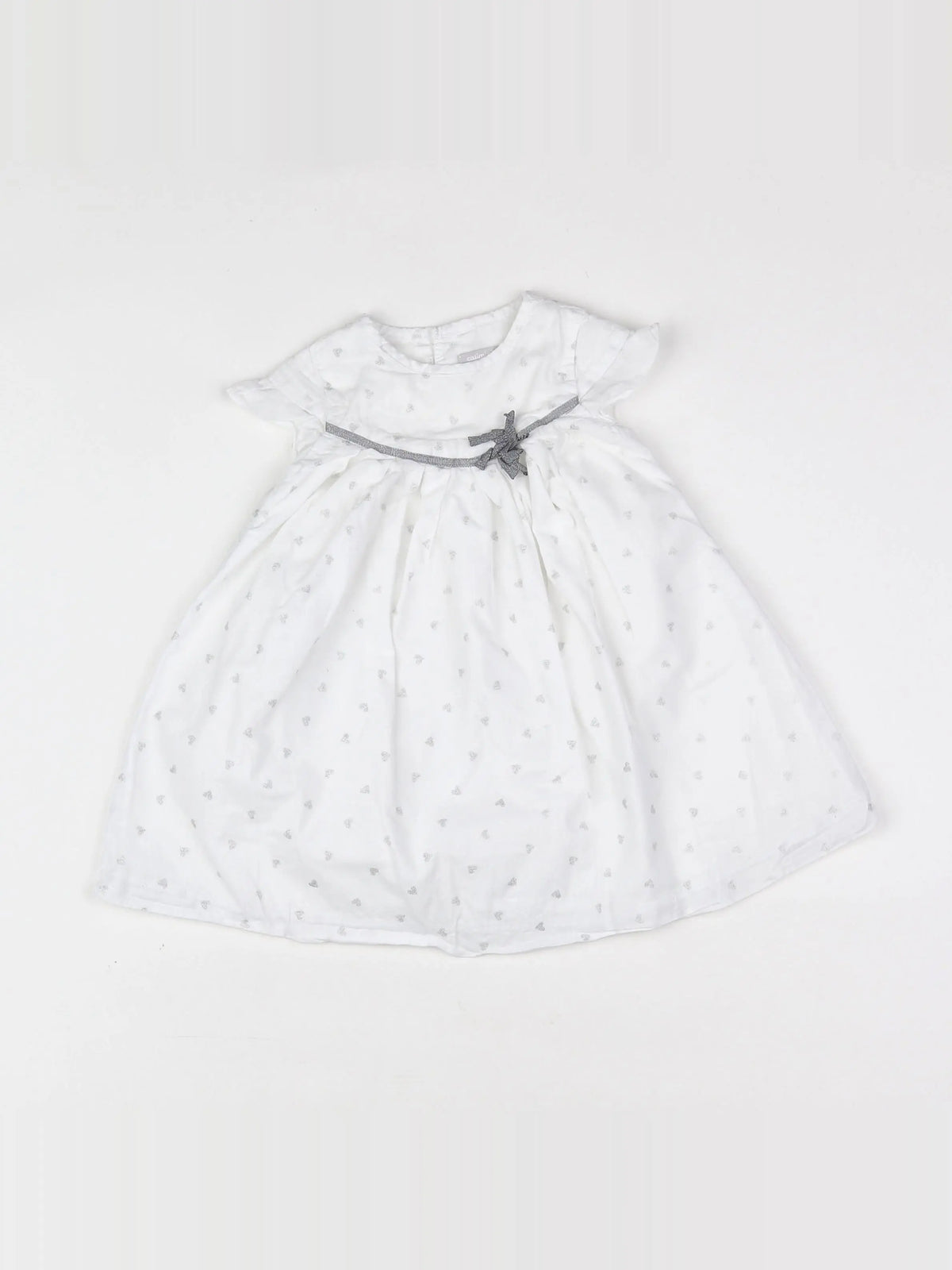 Catimini - robe blanc, argent - 6 mois