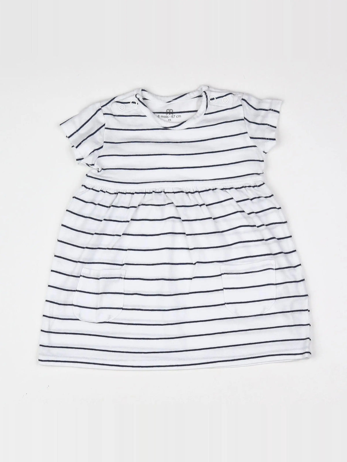 La Redoute - robe blanc, bleu - 6 mois