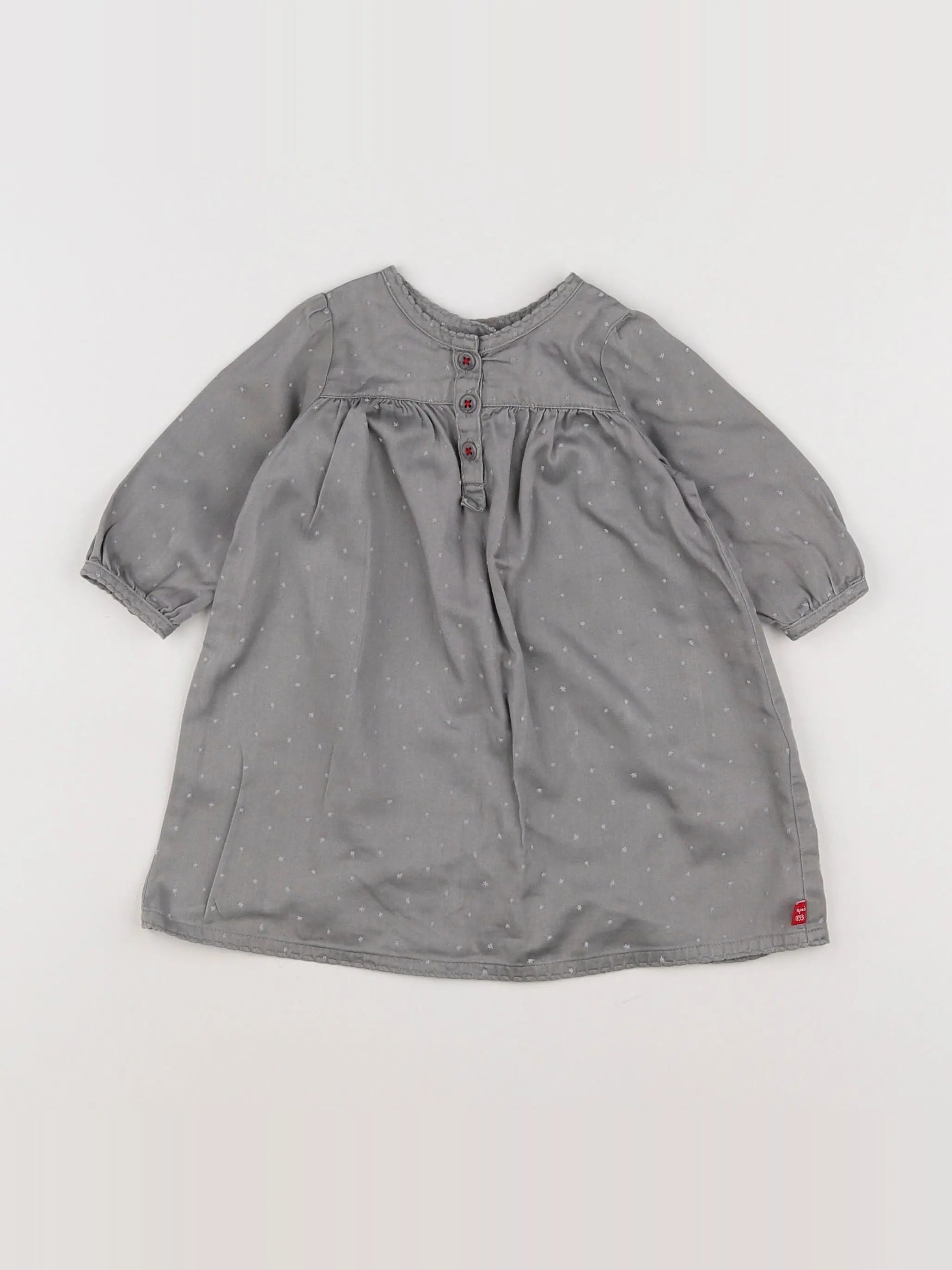 Petit Bateau - robe gris - 3 mois