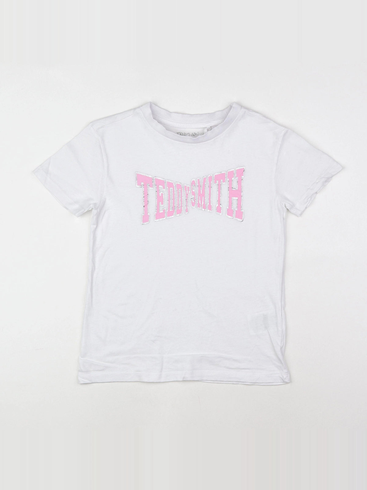 Teddy Smith - tee-shirt blanc, rose, argent - 10 ans