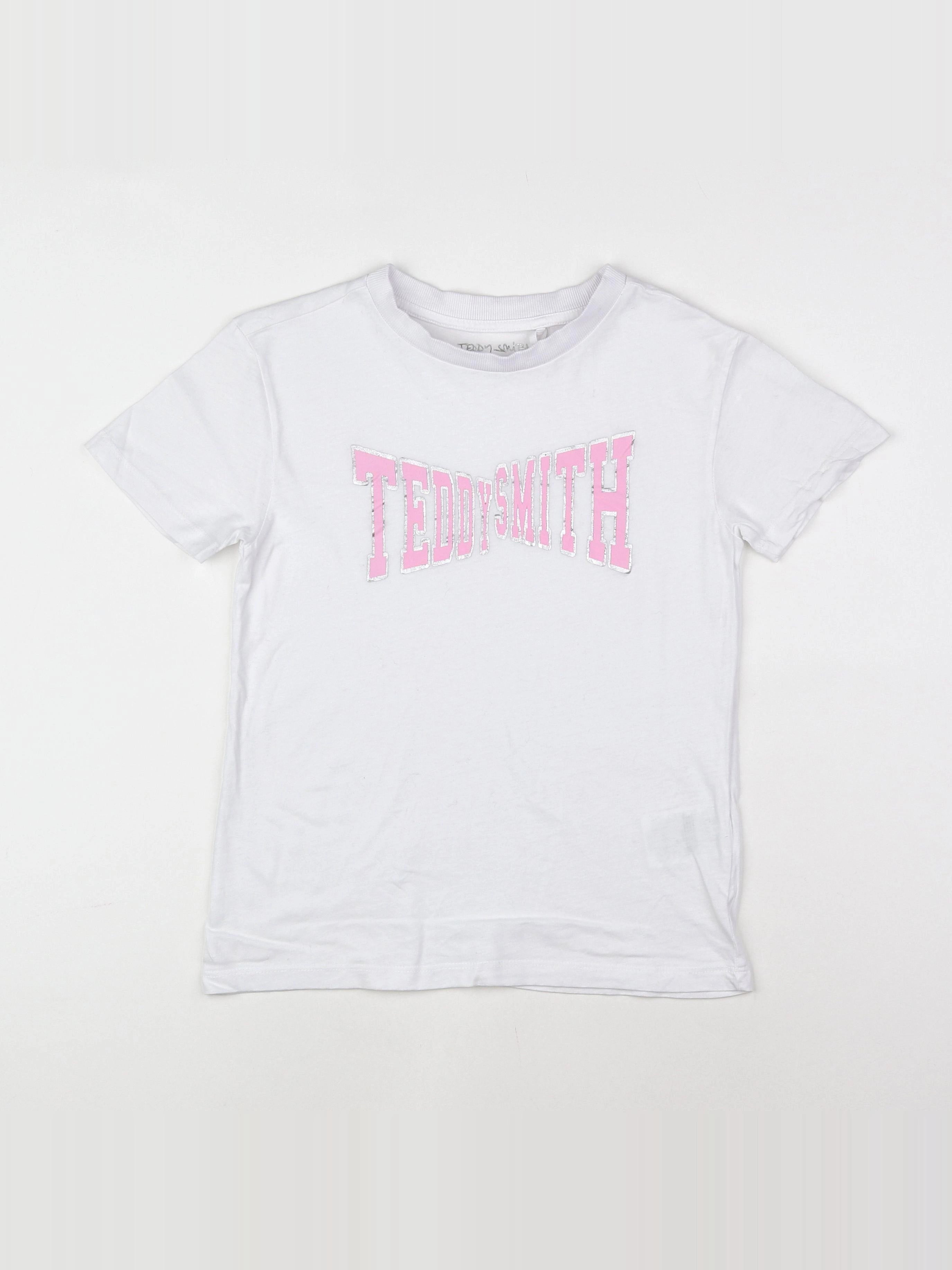 Teddy Smith - tee-shirt blanc, rose, argent - 10 ans