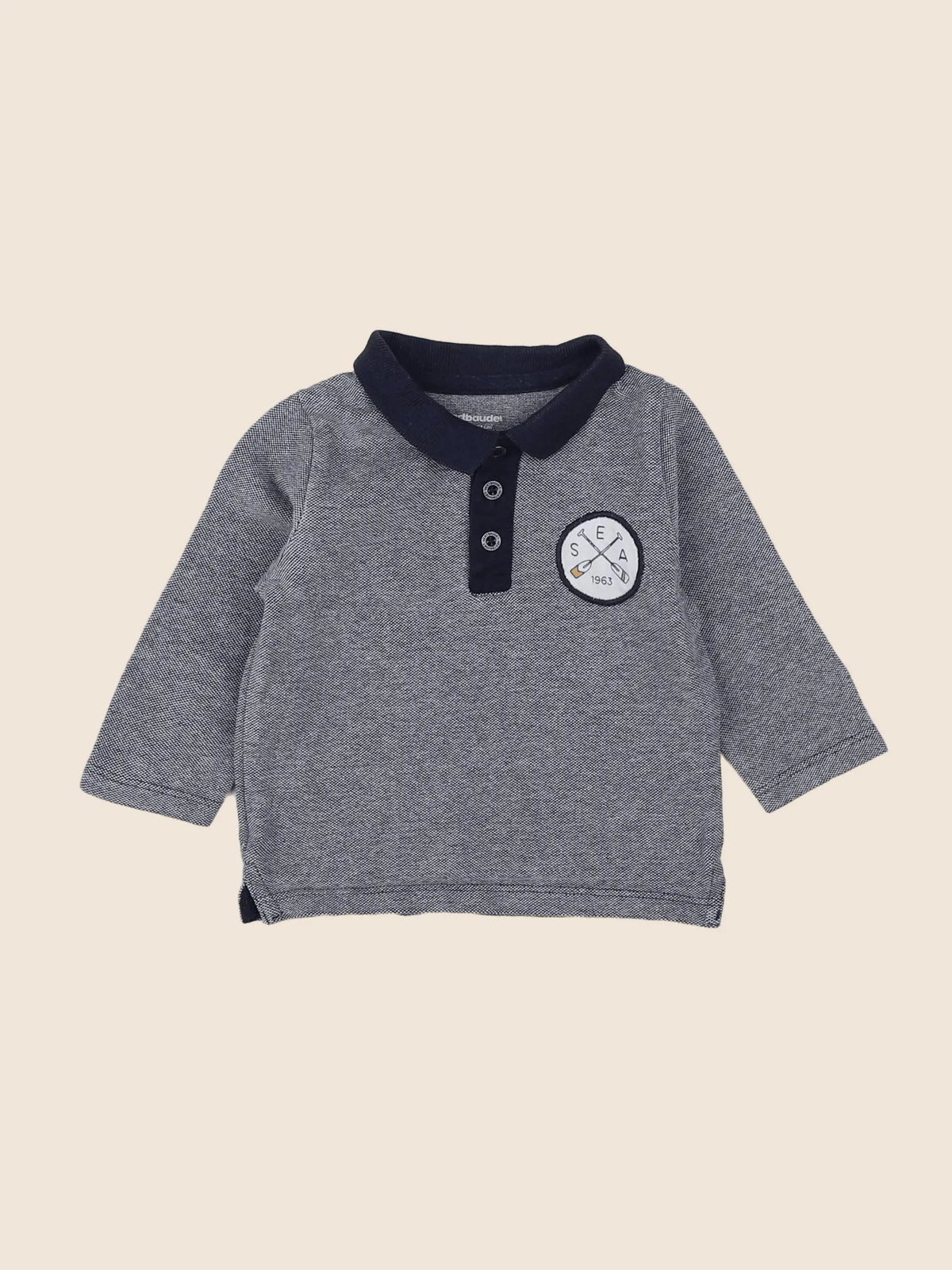 Vertbaudet - polo bleu - 6 mois